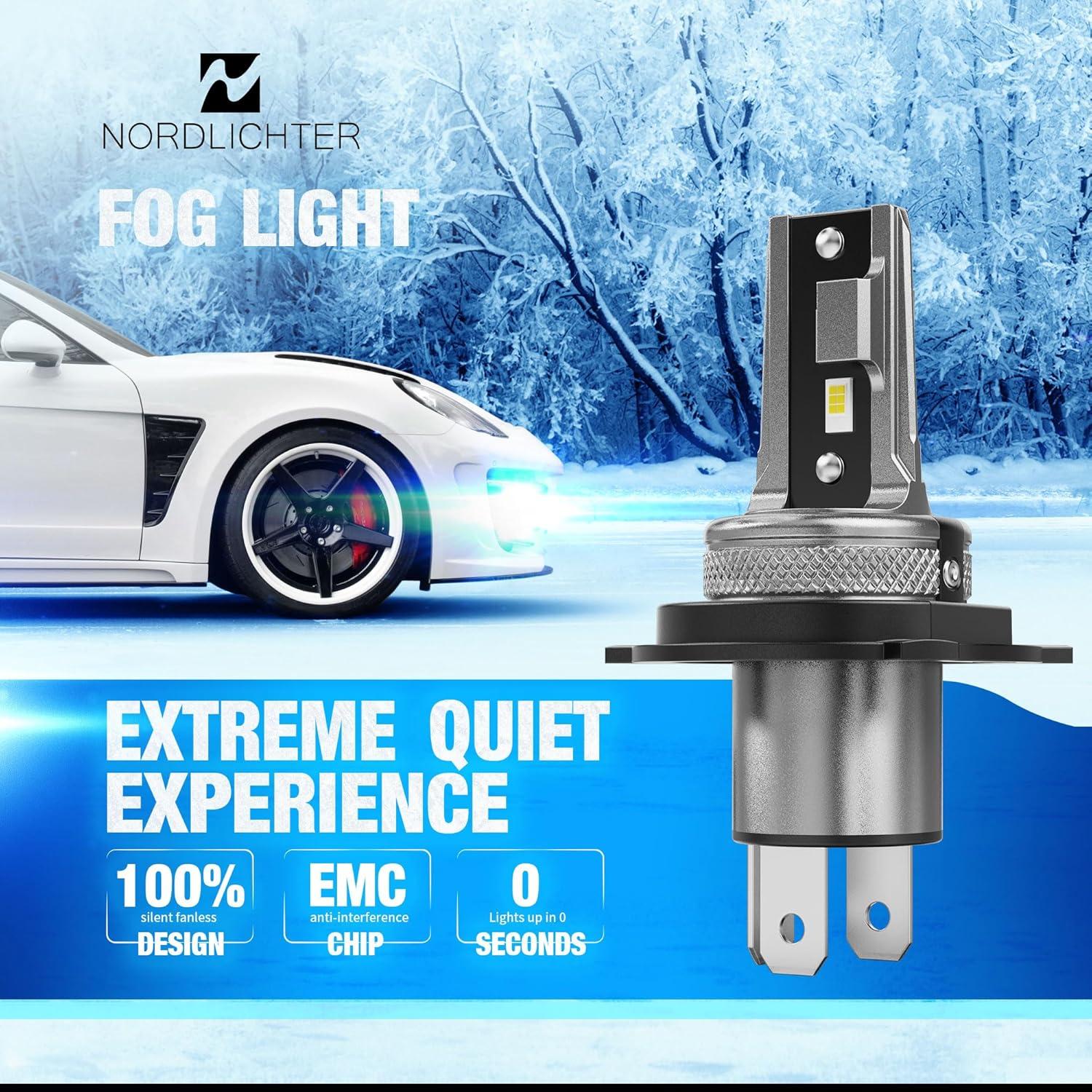 Bombillas H4 9003 N NORDLICHTER Luz de Niebla 6500K 2 Piezas