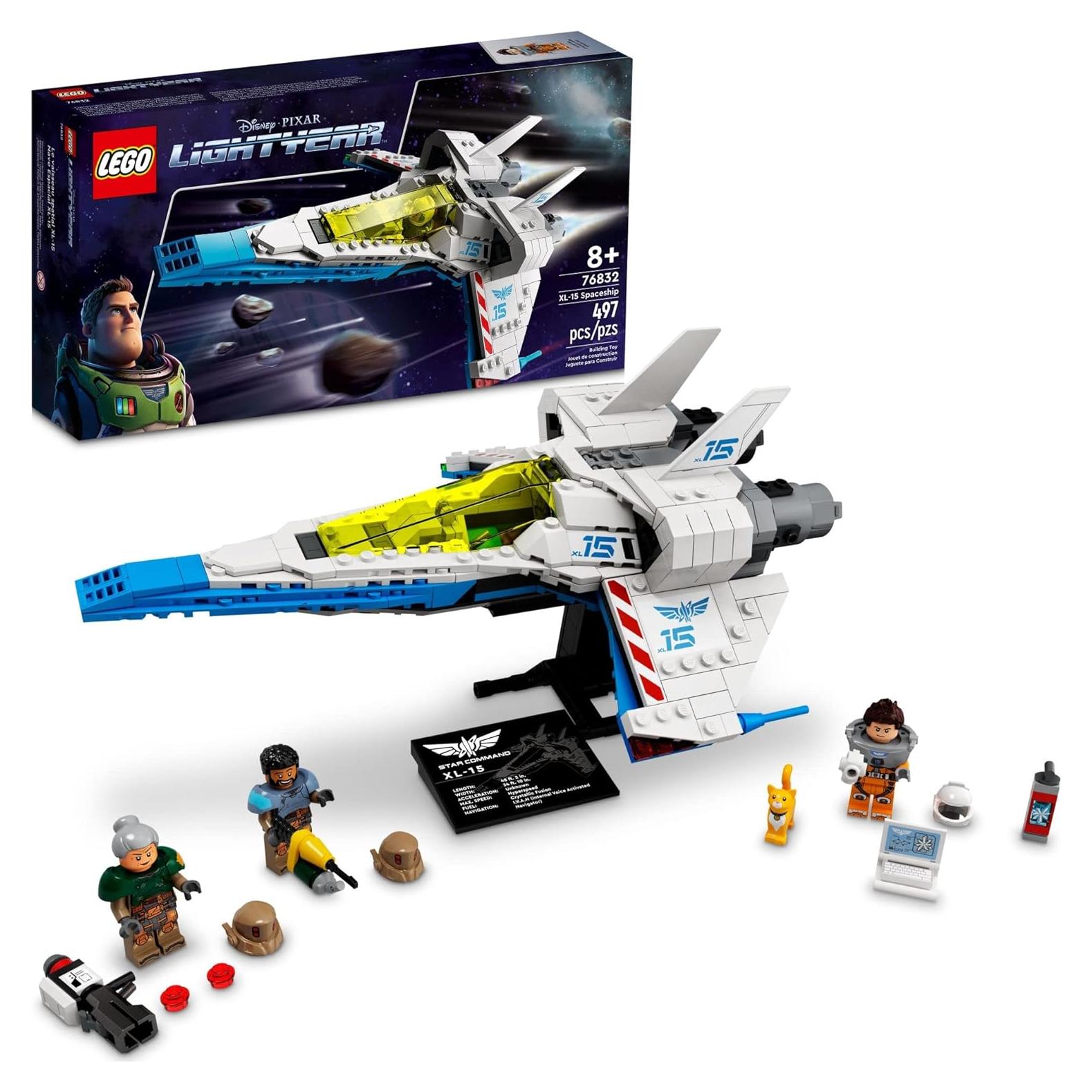 LEGO Disney Pixar's Lightyear XL-15 Spaceship 76832 Buildable Model - Outer Space Toy with Buzz Minifigure, Sox The Cat Figure, Movie Inspired Set for Kid's Action and Imaginative Play Ages 8+