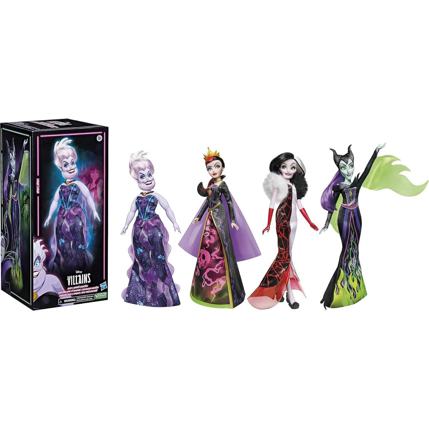 Colección de Villanos Disney - 4 Muñecas de Moda 28 cm