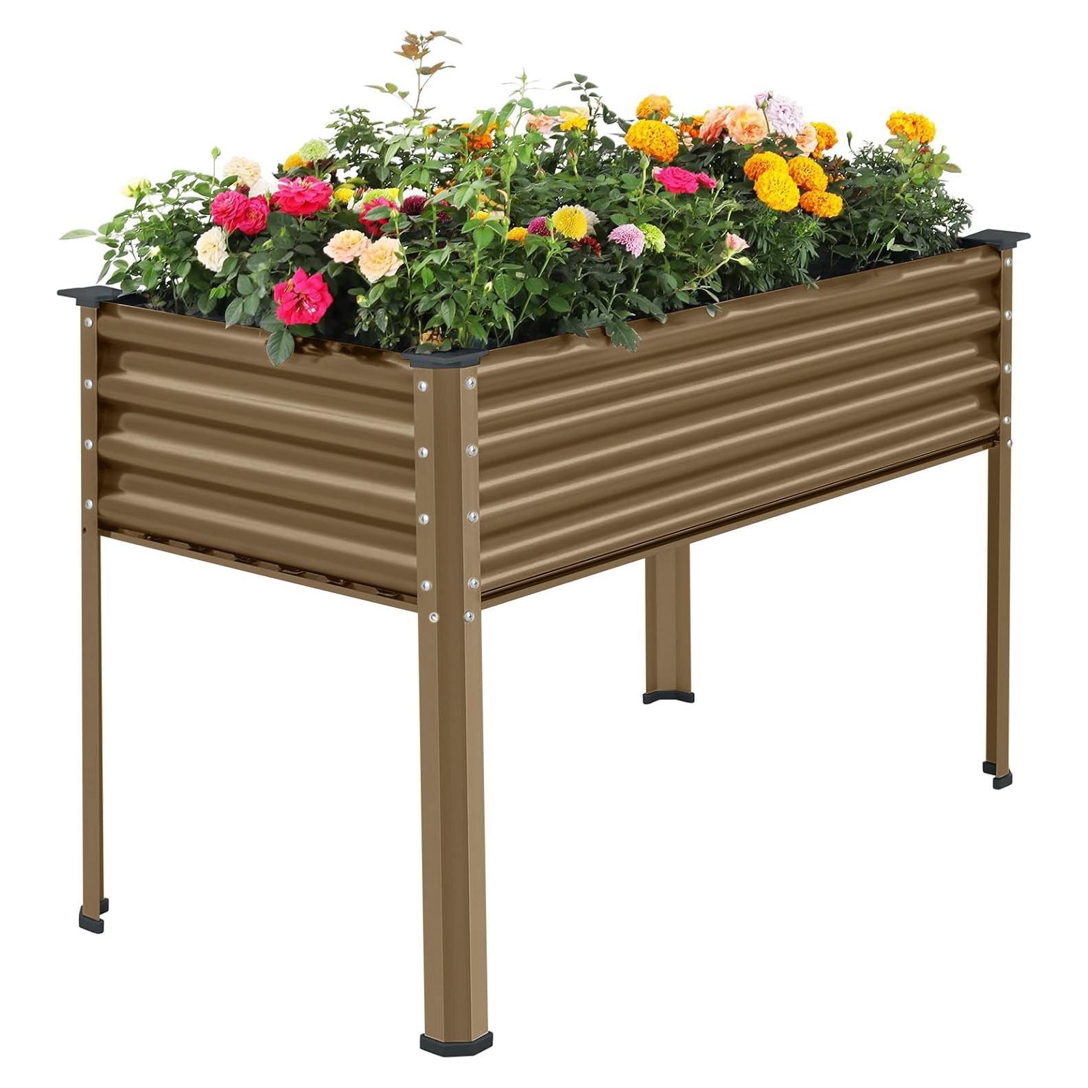 Cama de Jardín Elevada Galvanizada Land Guard 121x61x81 cm Gris