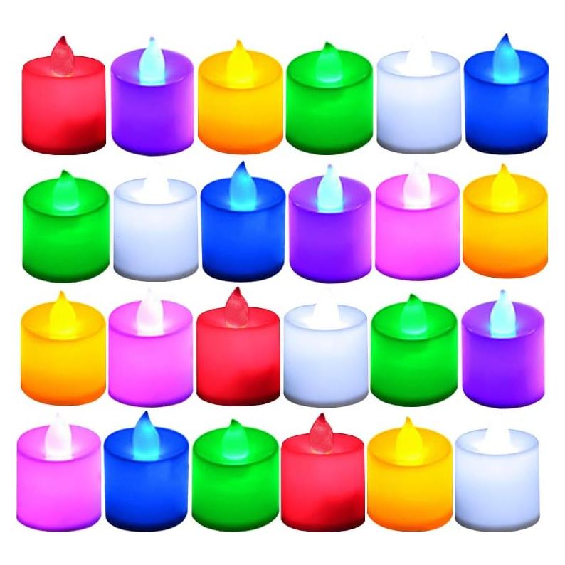 Velas Tealight LED LANKER 24 Piezas 7 Cambios de Color