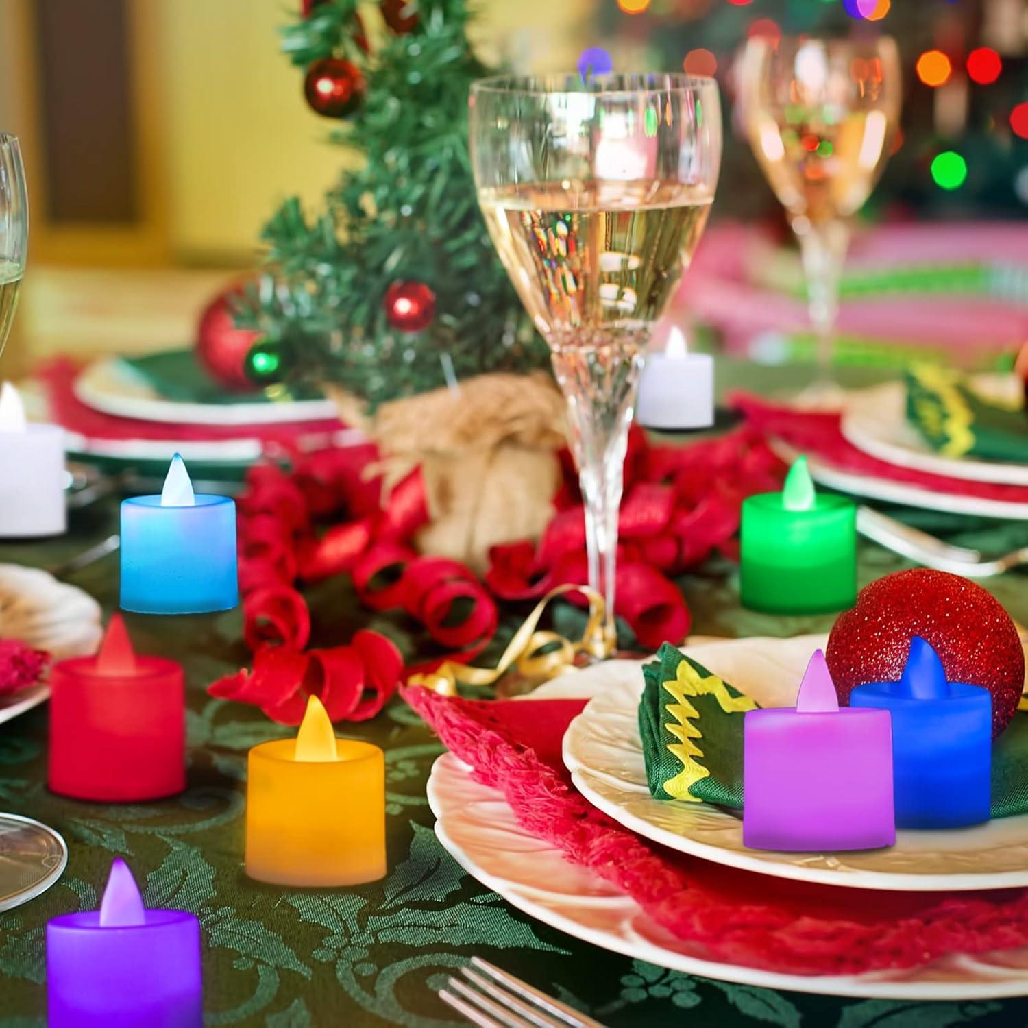 Velas Tealight LED LANKER 24 Piezas 7 Cambios de Color