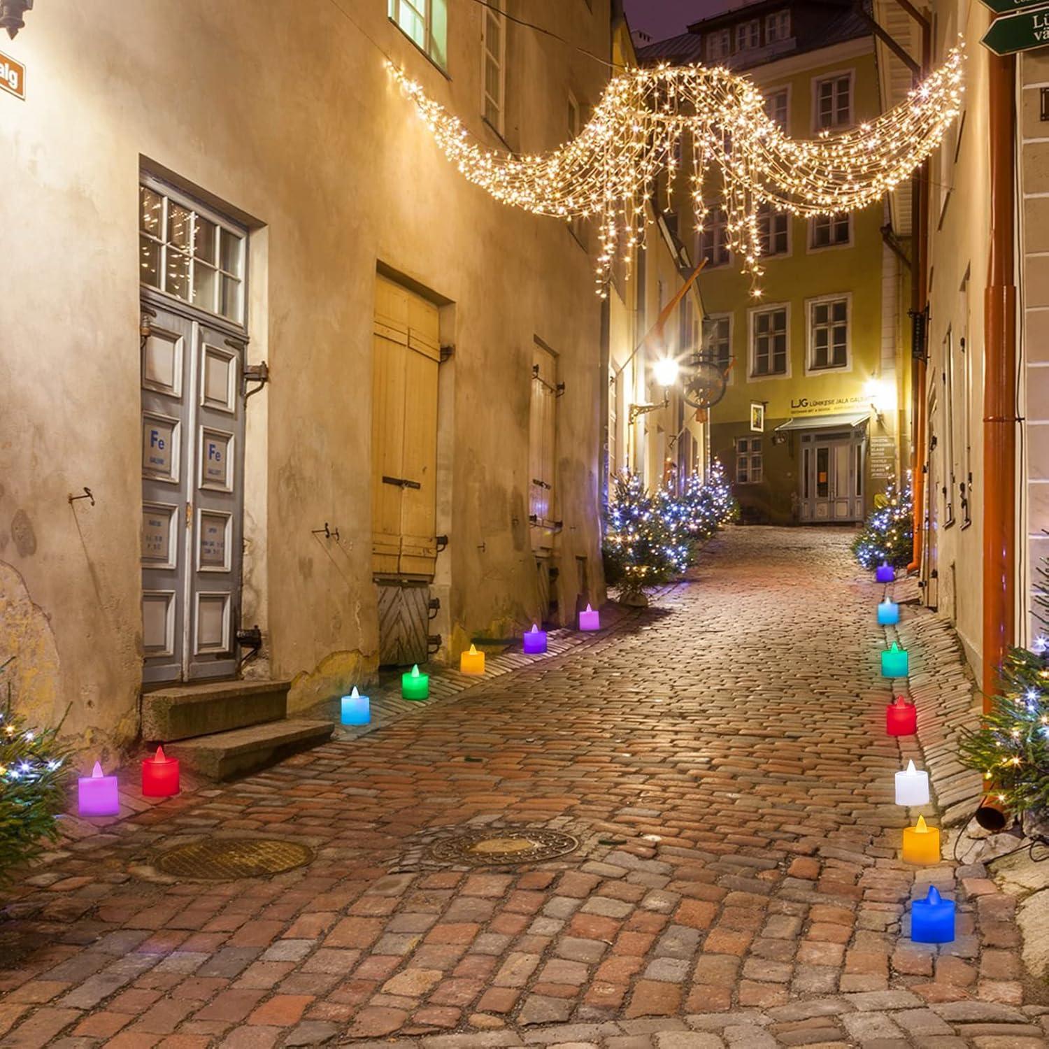 Velas Tealight LED LANKER 24 Piezas 7 Cambios de Color