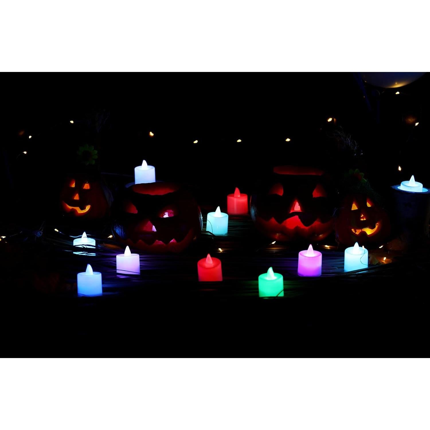 Velas Tealight LED LANKER 24 Piezas 7 Cambios de Color