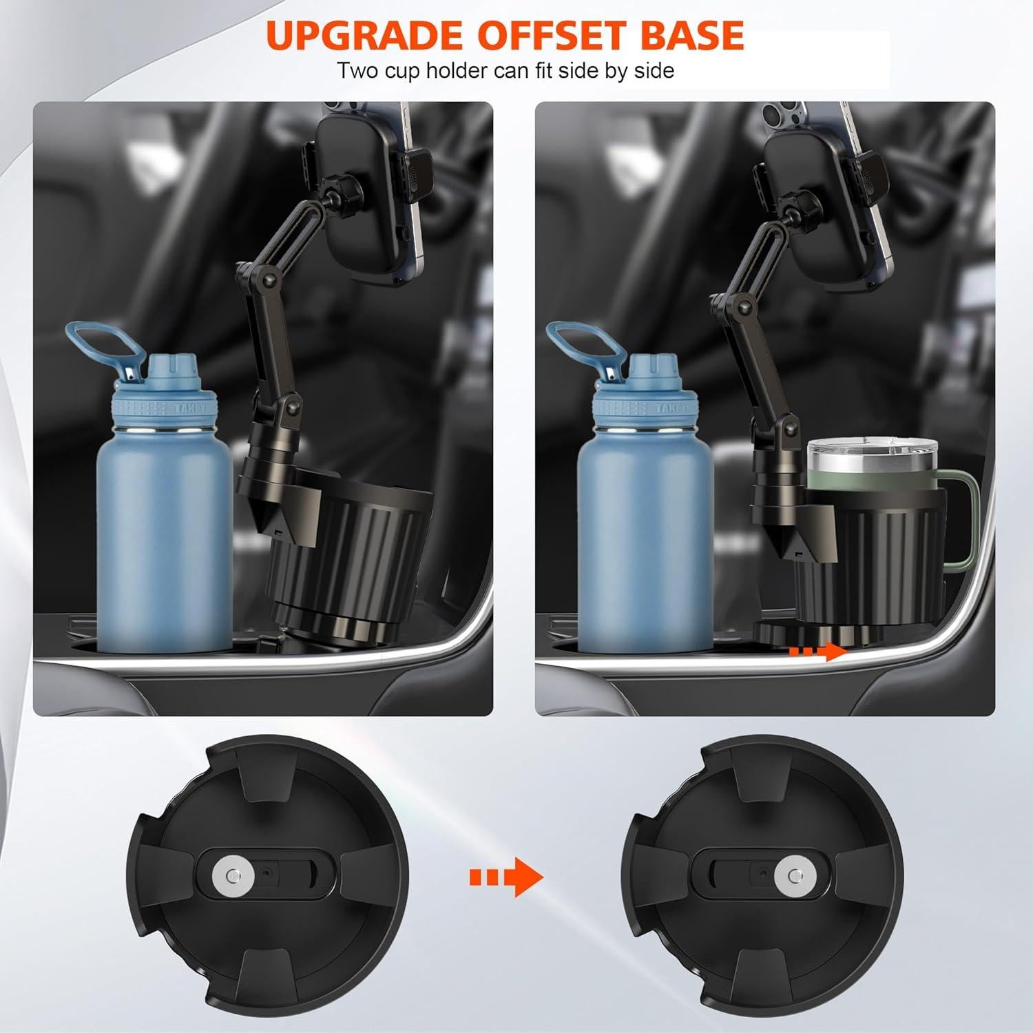 Soporte para Teléfono 2 en 1 EDKCXB para Portavasos de Coche