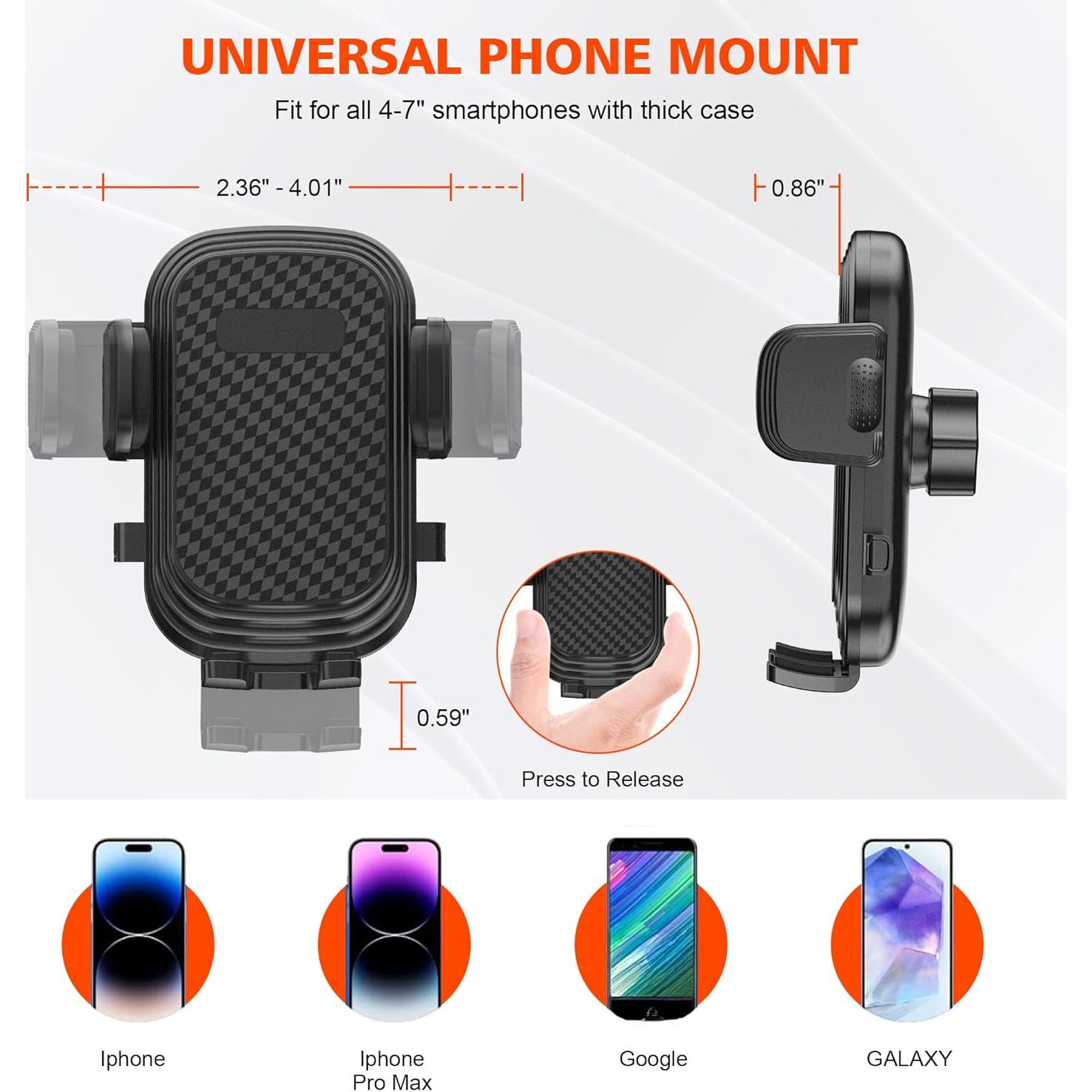 Soporte para Teléfono 2 en 1 EDKCXB para Portavasos de Coche