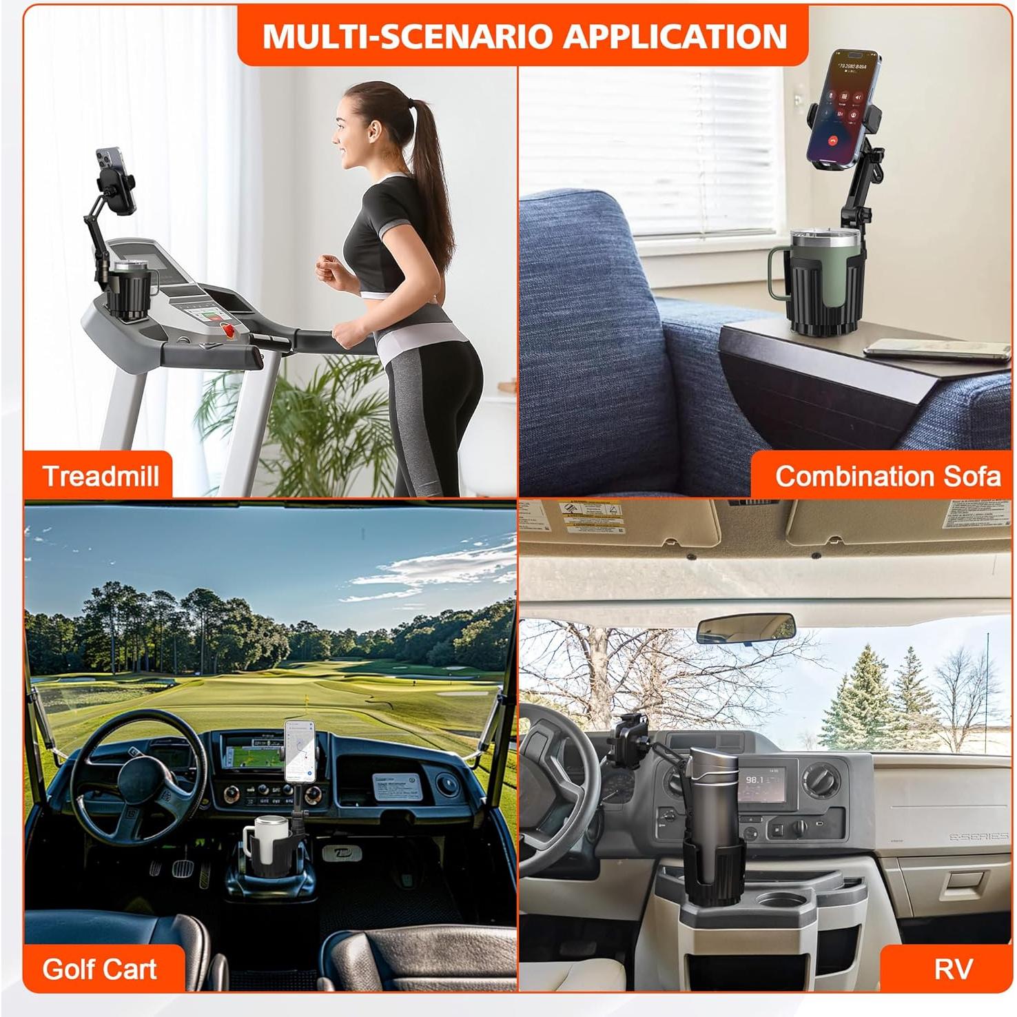 Soporte para Teléfono 2 en 1 EDKCXB para Portavasos de Coche