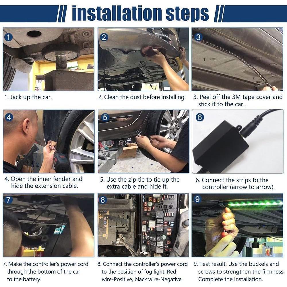 Luces de Underglow Yielinth 252 LEDs RGBIC 4 Pcs 12V