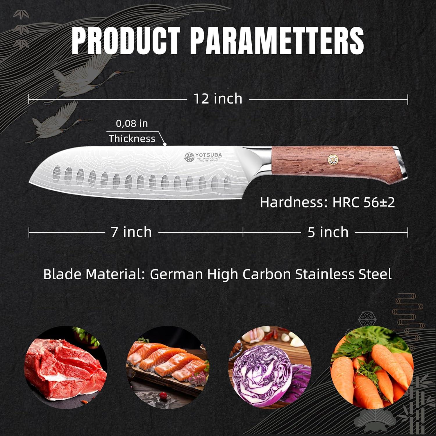 Cuchillo Santoku YOTSUBA 20 cm Acero Inoxidable Forjado