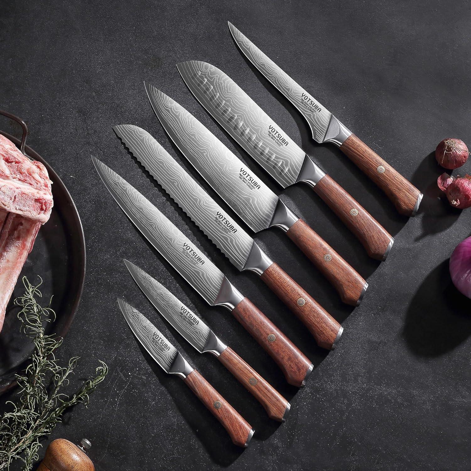 Juego de Cuchillos de Cocina YOTSUBA 7 Piezas Acero Inoxidable