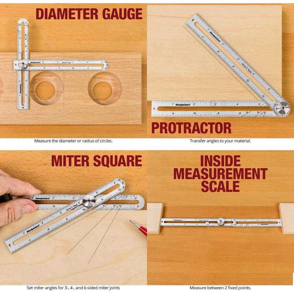 Herramienta de Diseño 12-en-1 Woodpeckers, Acero Inoxidable