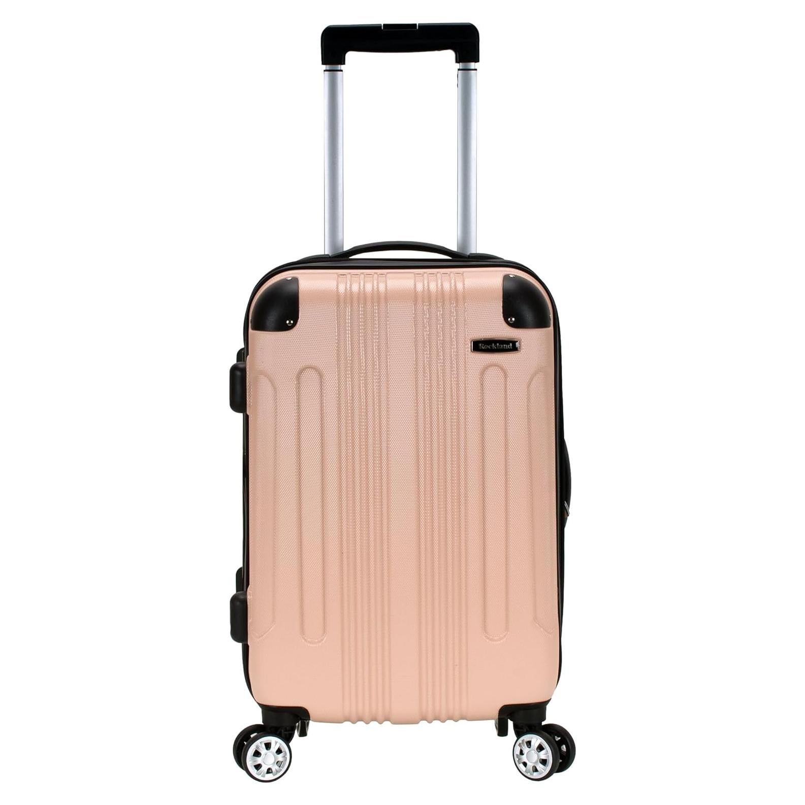 Rockland London Hardside Spinner Wheel Luggage, Champagne, Carry-On 20-Inch, 22"X13. 5"x10" (with wheels)