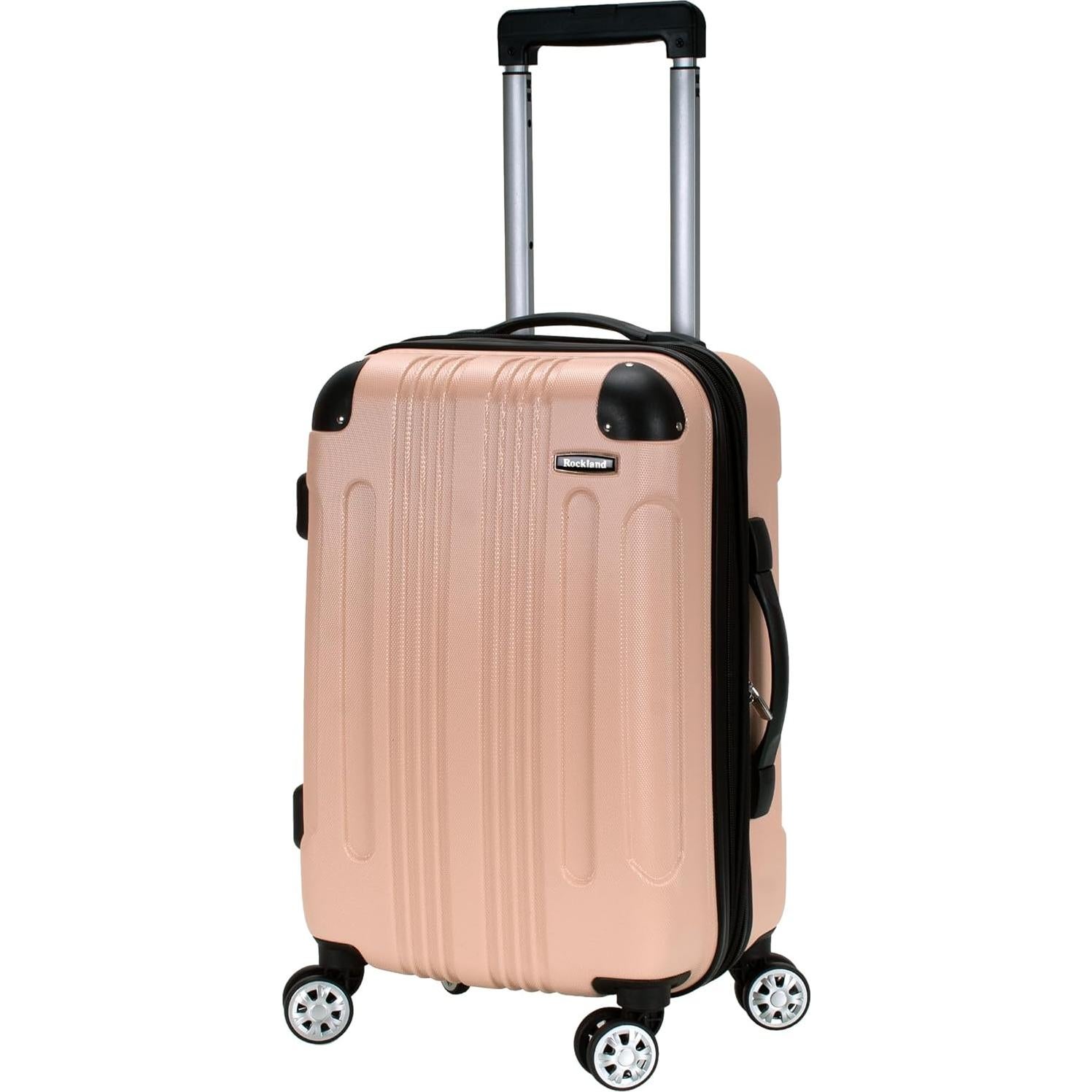 Rockland London Hardside Spinner Wheel Luggage, Champagne, Carry-On 20-Inch, 22"X13. 5"x10" (with wheels)