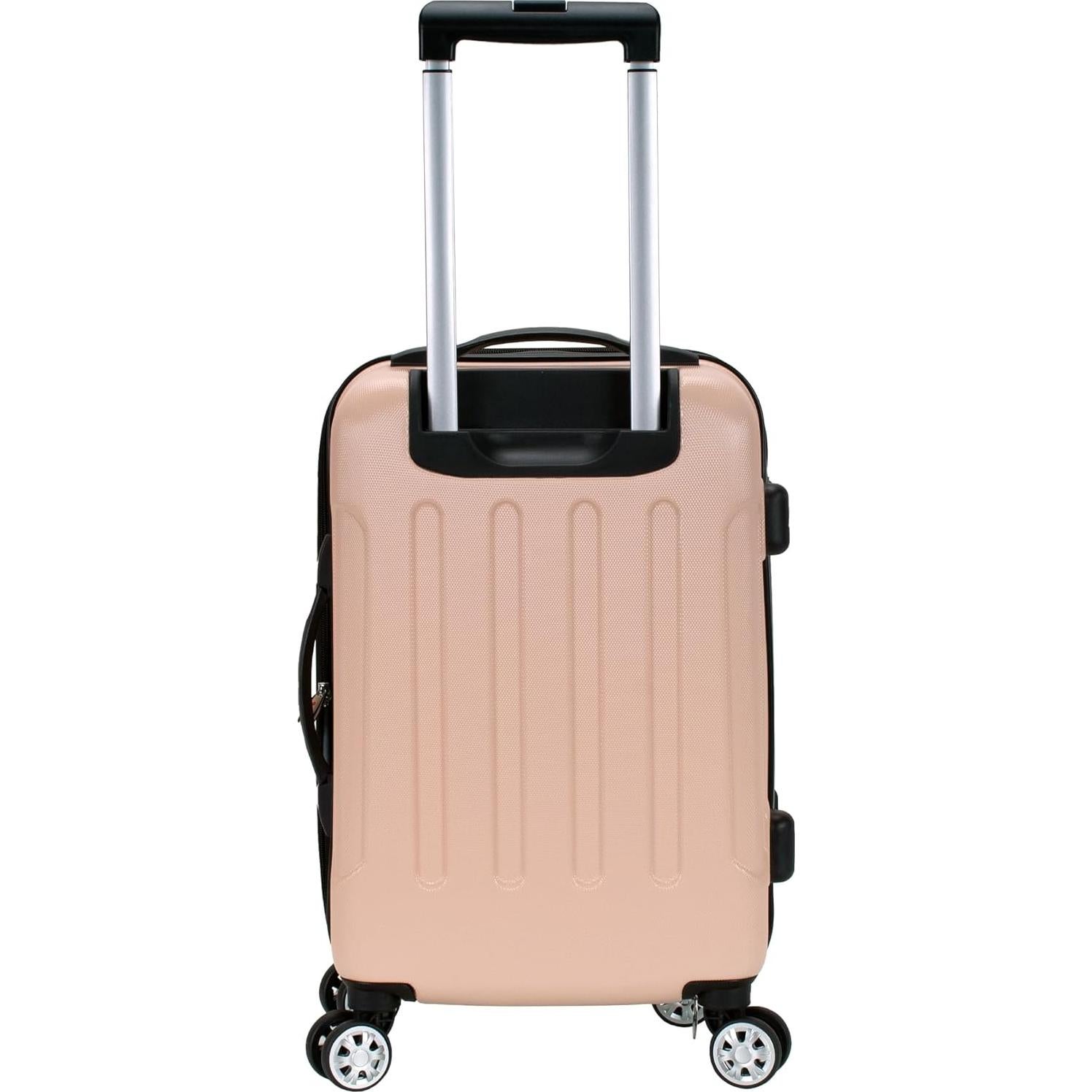 Rockland London Hardside Spinner Wheel Luggage, Champagne, Carry-On 20-Inch, 22"X13. 5"x10" (with wheels)