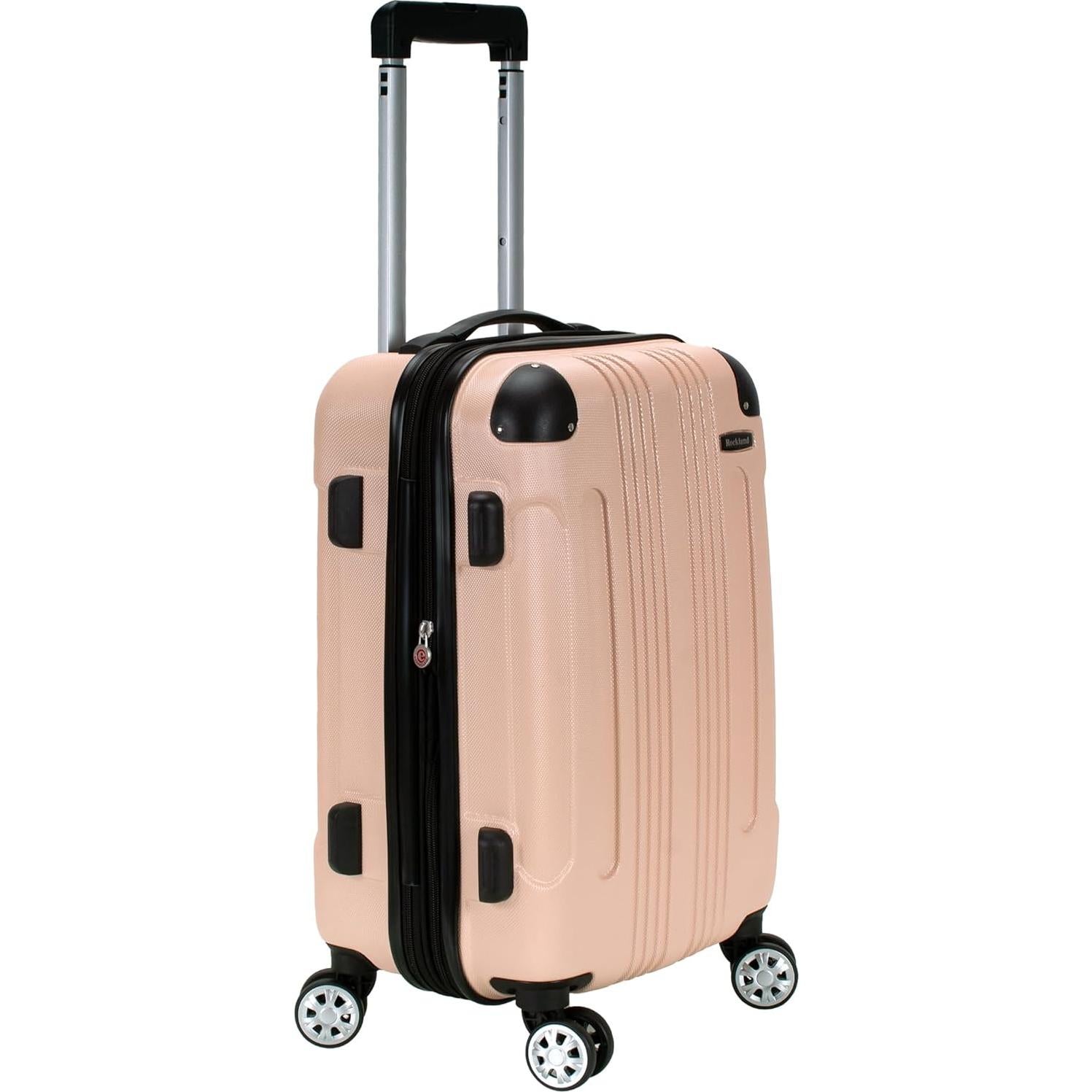 Rockland London Hardside Spinner Wheel Luggage, Champagne, Carry-On 20-Inch, 22"X13. 5"x10" (with wheels)