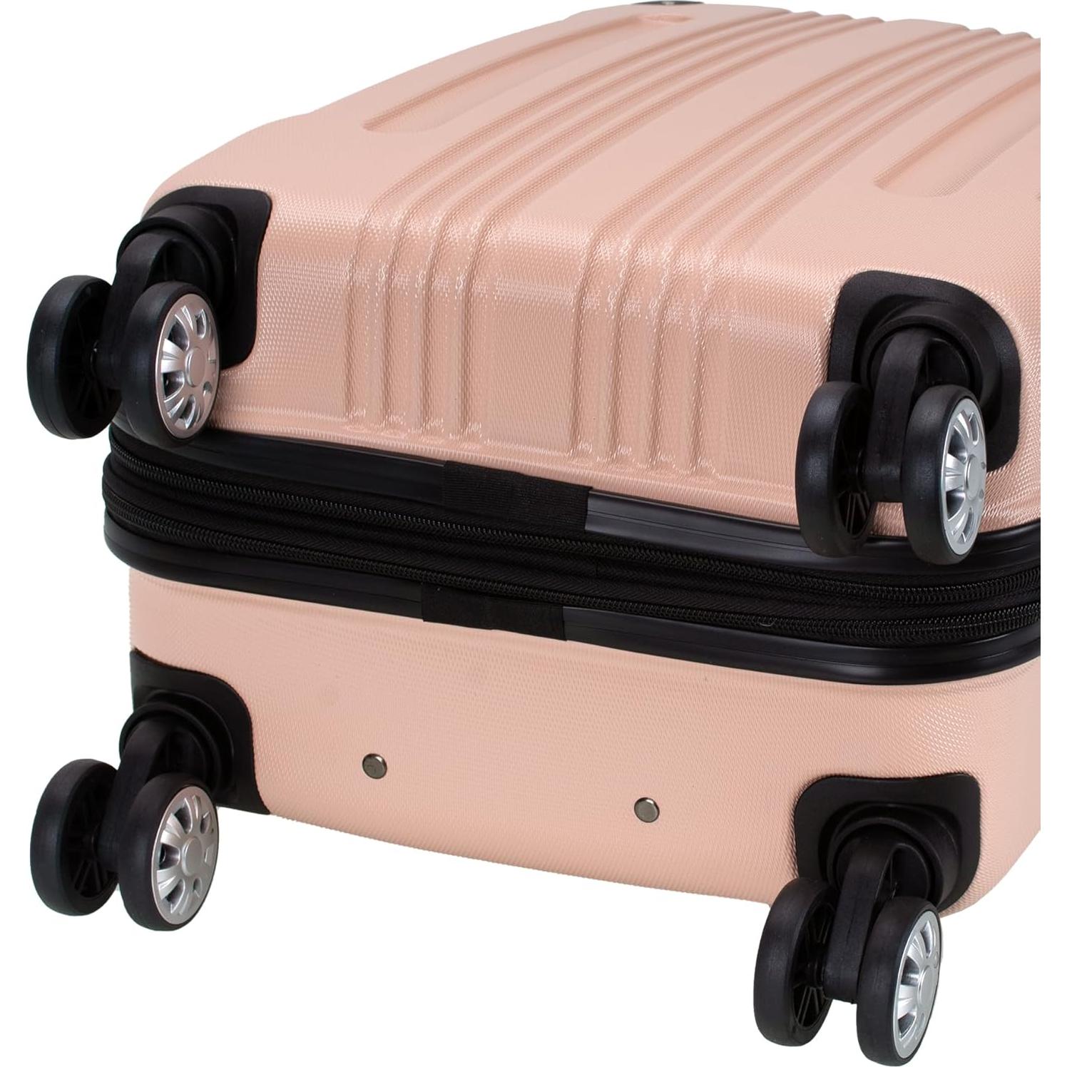 Rockland London Hardside Spinner Wheel Luggage, Champagne, Carry-On 20-Inch, 22"X13. 5"x10" (with wheels)