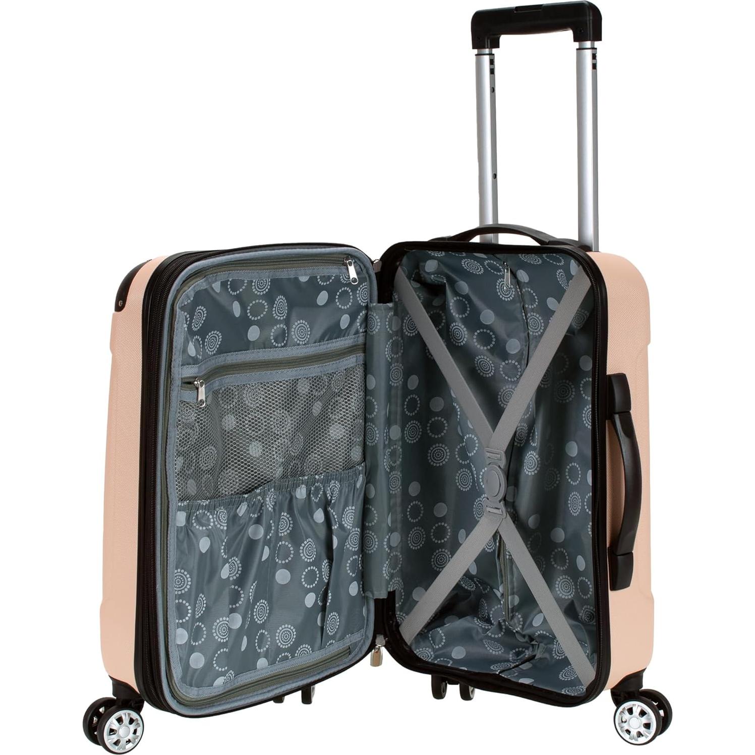 Rockland London Hardside Spinner Wheel Luggage, Champagne, Carry-On 20-Inch, 22"X13. 5"x10" (with wheels)