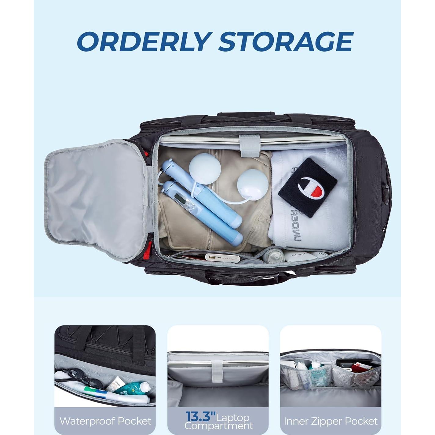 Bolsa de Gimnasio BAGSMART 35L Unisex con Compartimentos