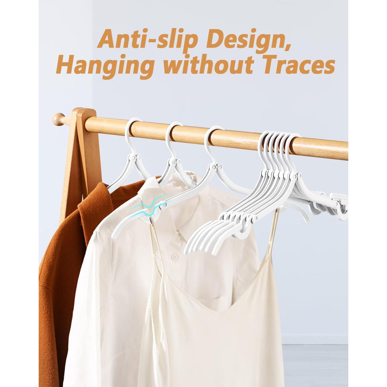 Set de 10 Perchas Plegables Sazfli - Antideslizantes y Compactas