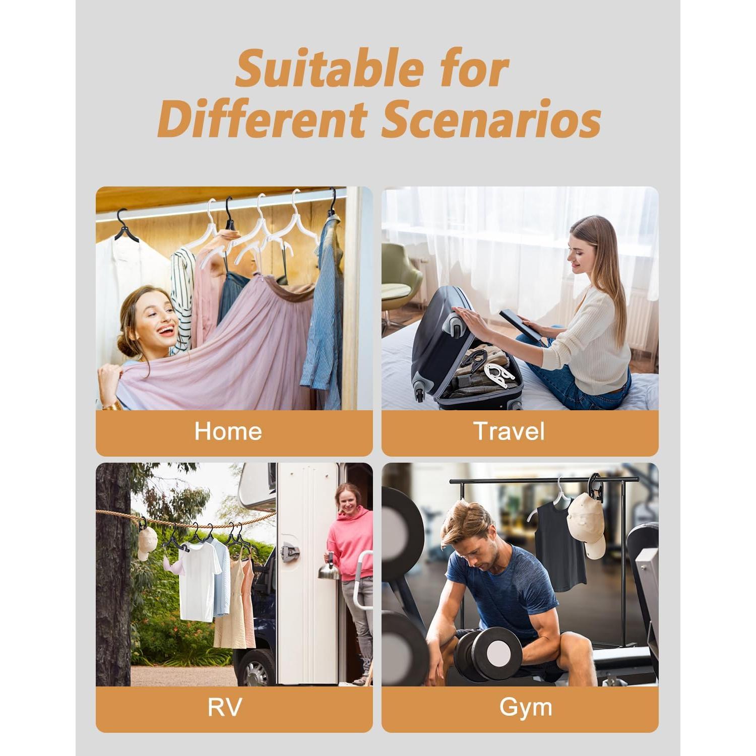 Set de 10 Perchas Plegables Sazfli - Antideslizantes y Compactas