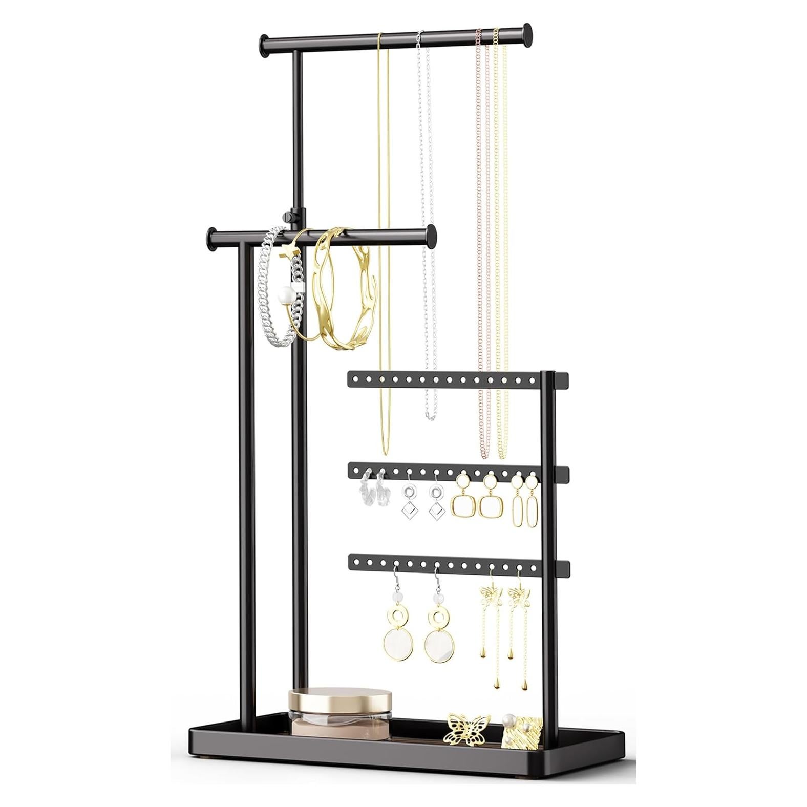 Soporte Organizador de Joyería Susswiff Ajustable 31.8-44.5 cm Metal Negro