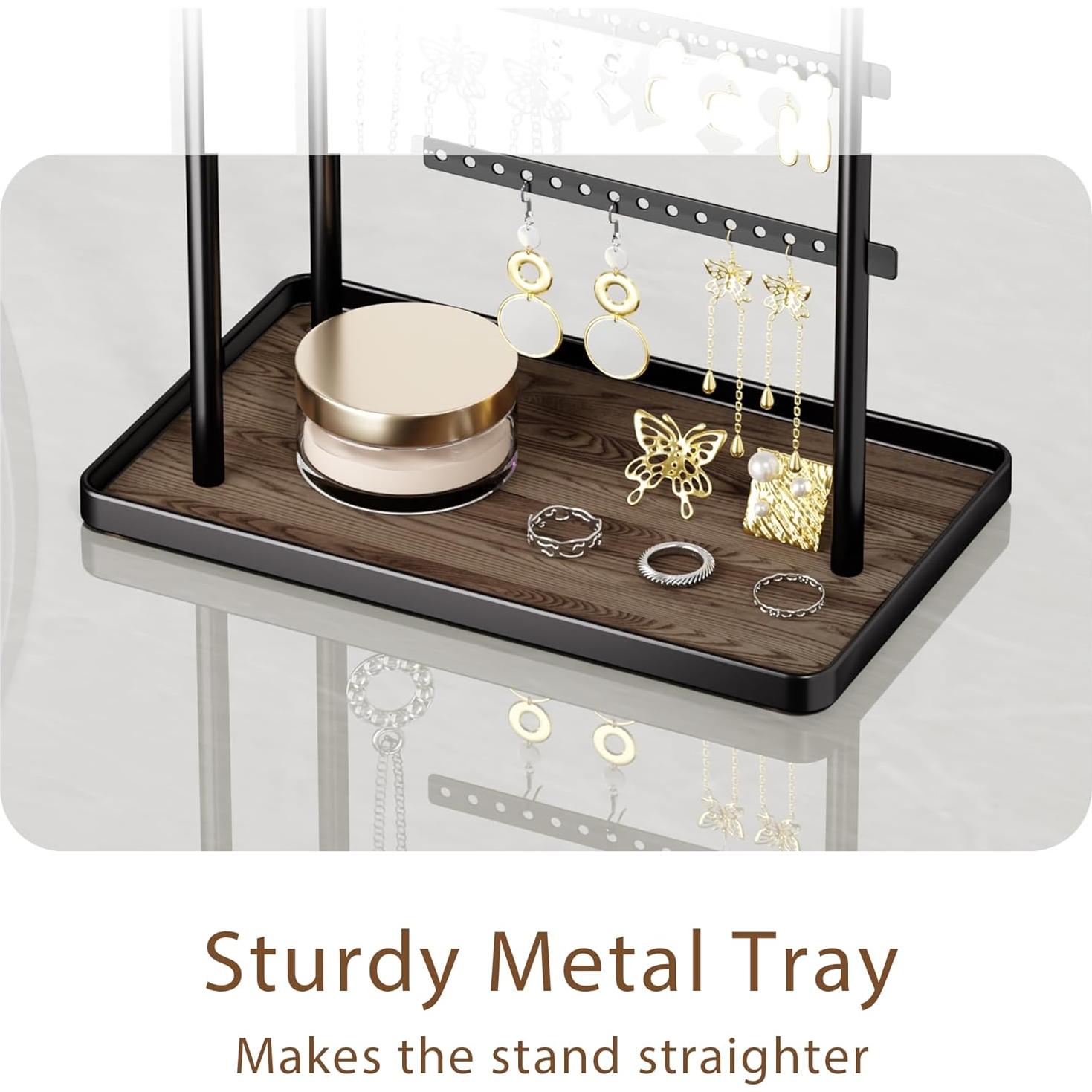 Soporte Organizador de Joyería Susswiff Ajustable 31.8-44.5 cm Metal Negro