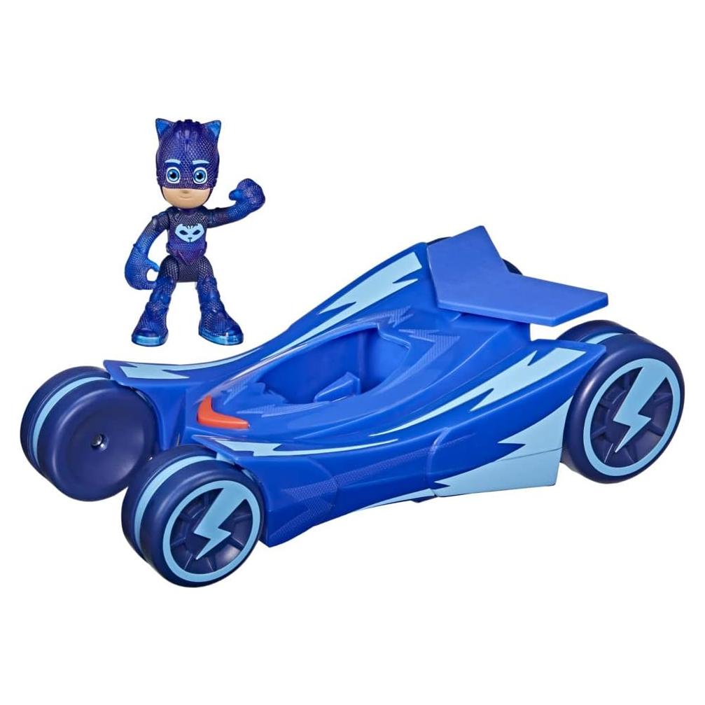 Vehículo PJ Masks Glow & Go Cat-Car Hasbro con Figura Catboy