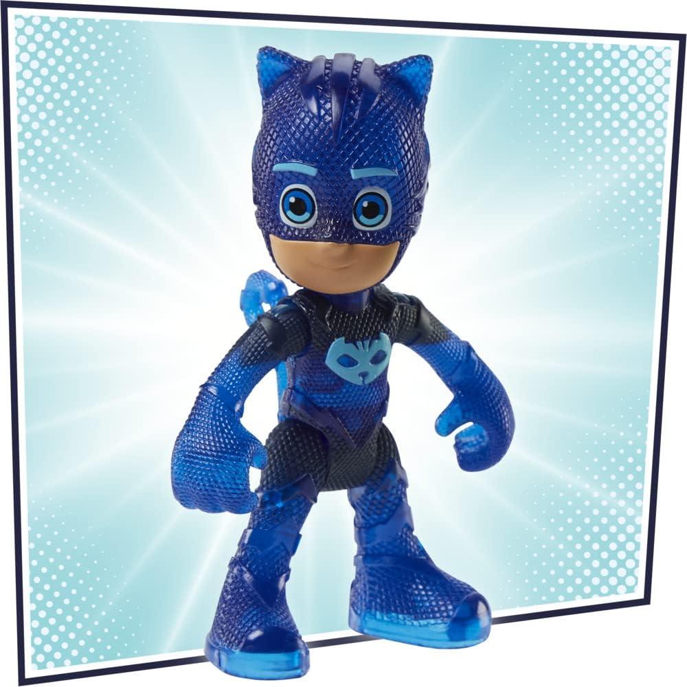 Vehículo PJ Masks Glow & Go Cat-Car Hasbro con Figura Catboy