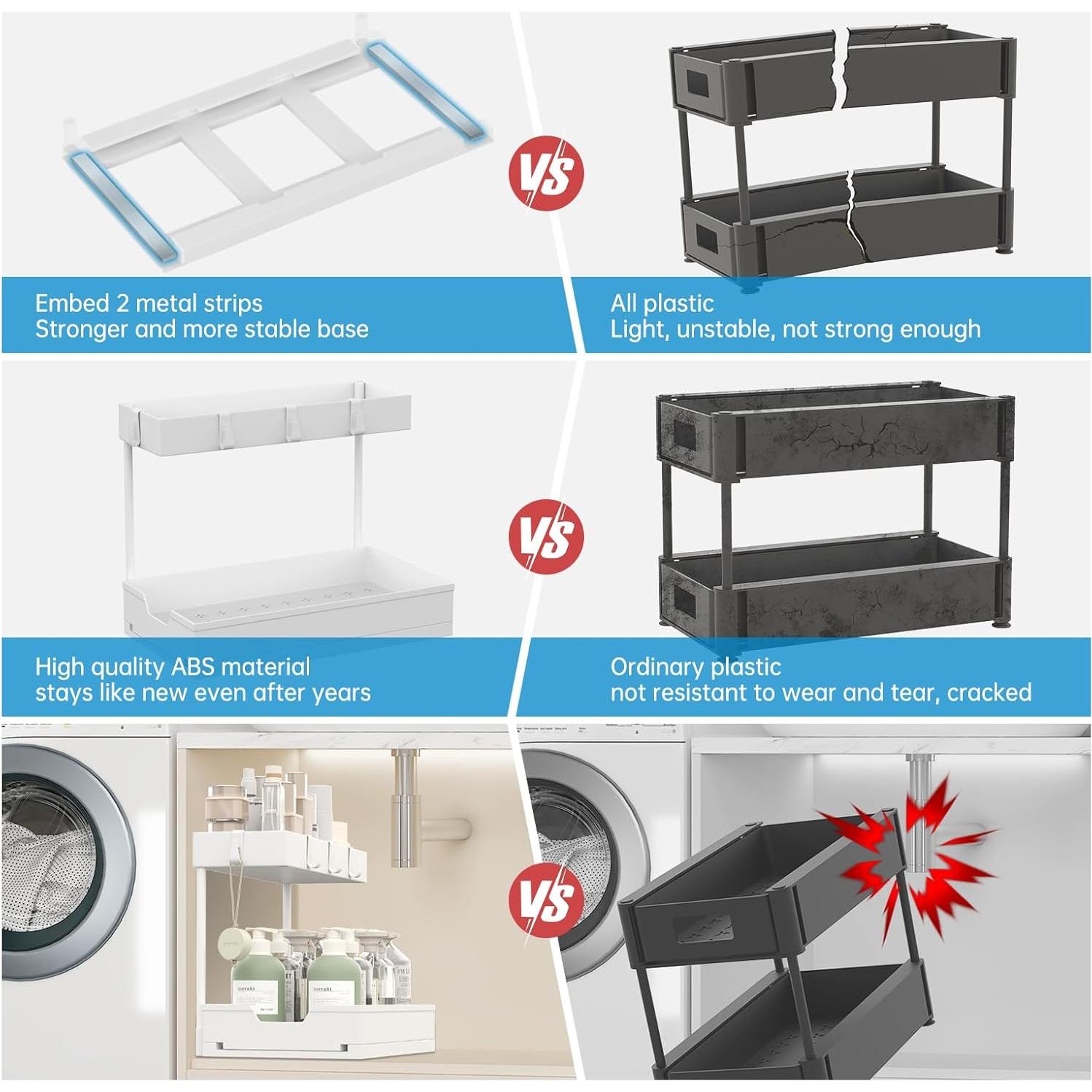 Organizador de Bajo Fregadero Nature's Source L Blanco 1 Paquete