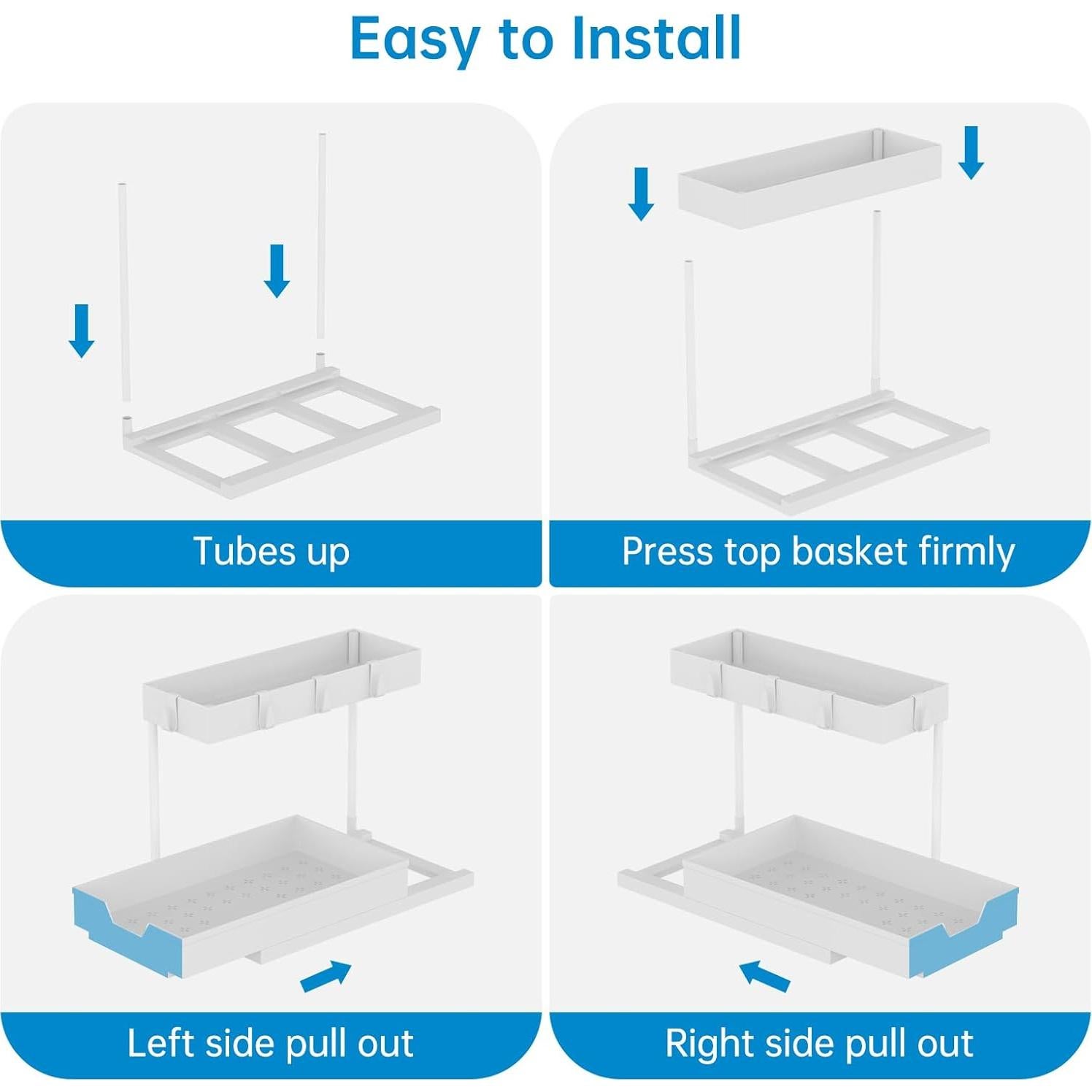 Organizador de Bajo Fregadero Nature's Source L Blanco 1 Paquete