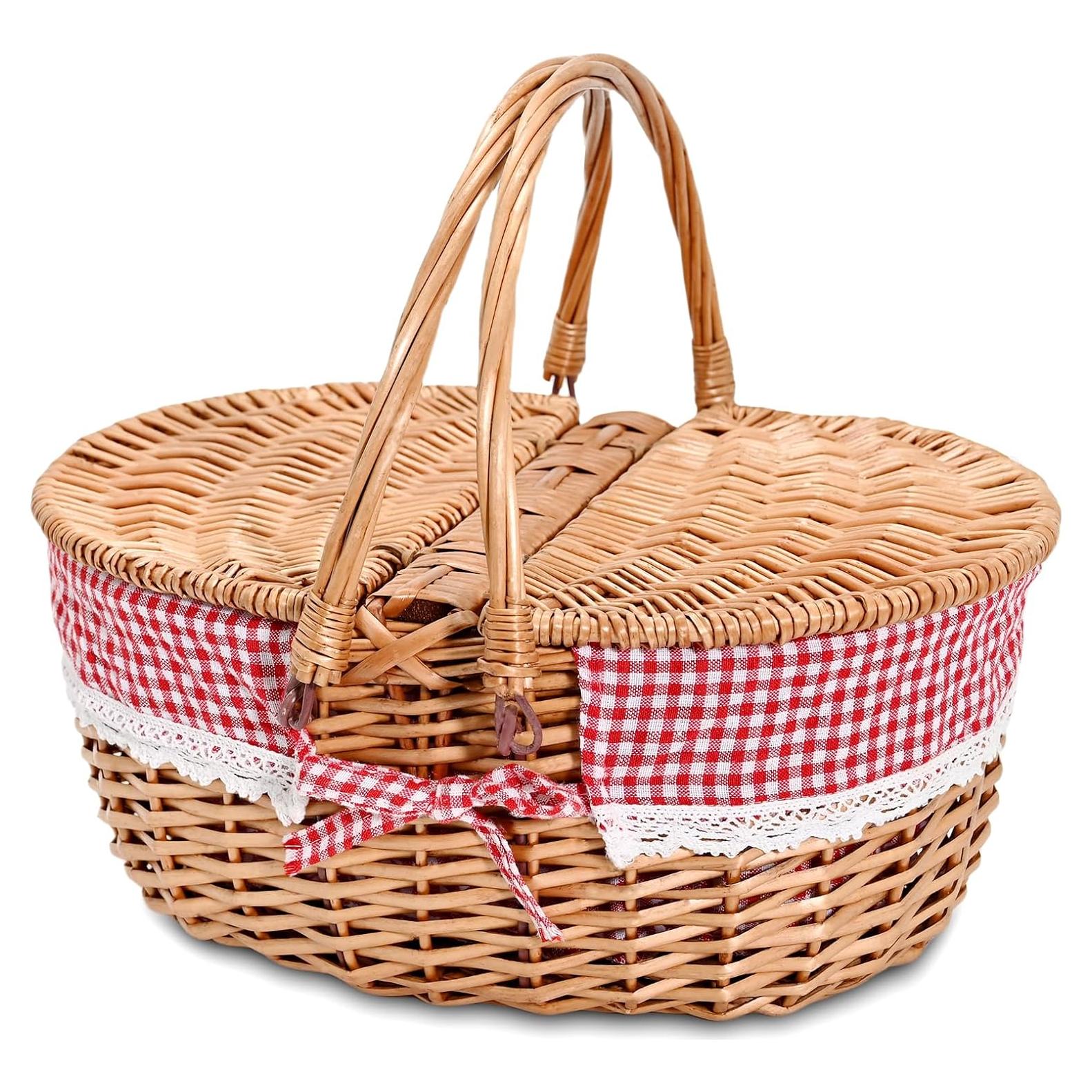 Cesta de Picnic de Mimbre SatisInside 20L A Cuadros