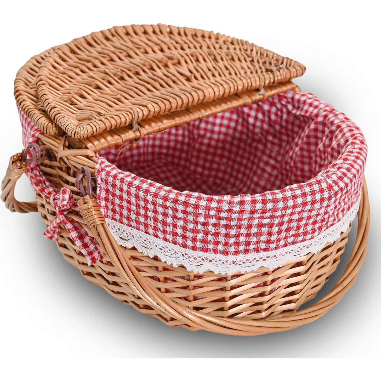 Cesta de Picnic de Mimbre SatisInside 20L A Cuadros