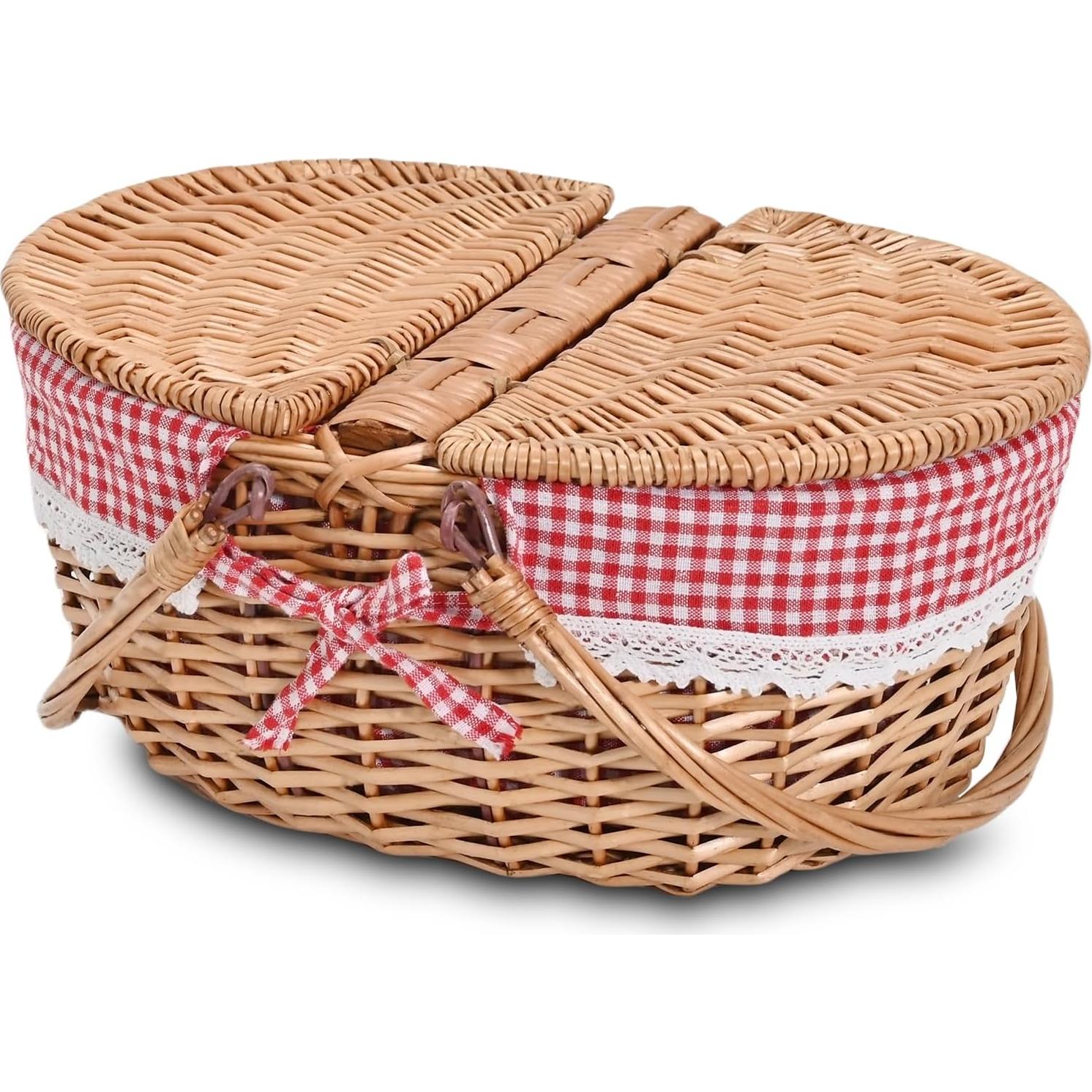 Cesta de Picnic de Mimbre SatisInside 20L A Cuadros