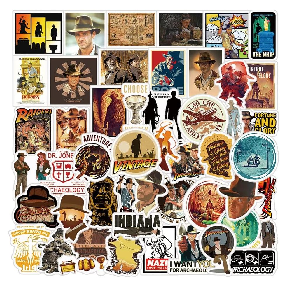 Pack de 51 Stickers Indiana Jones | Vinilo Impermeable