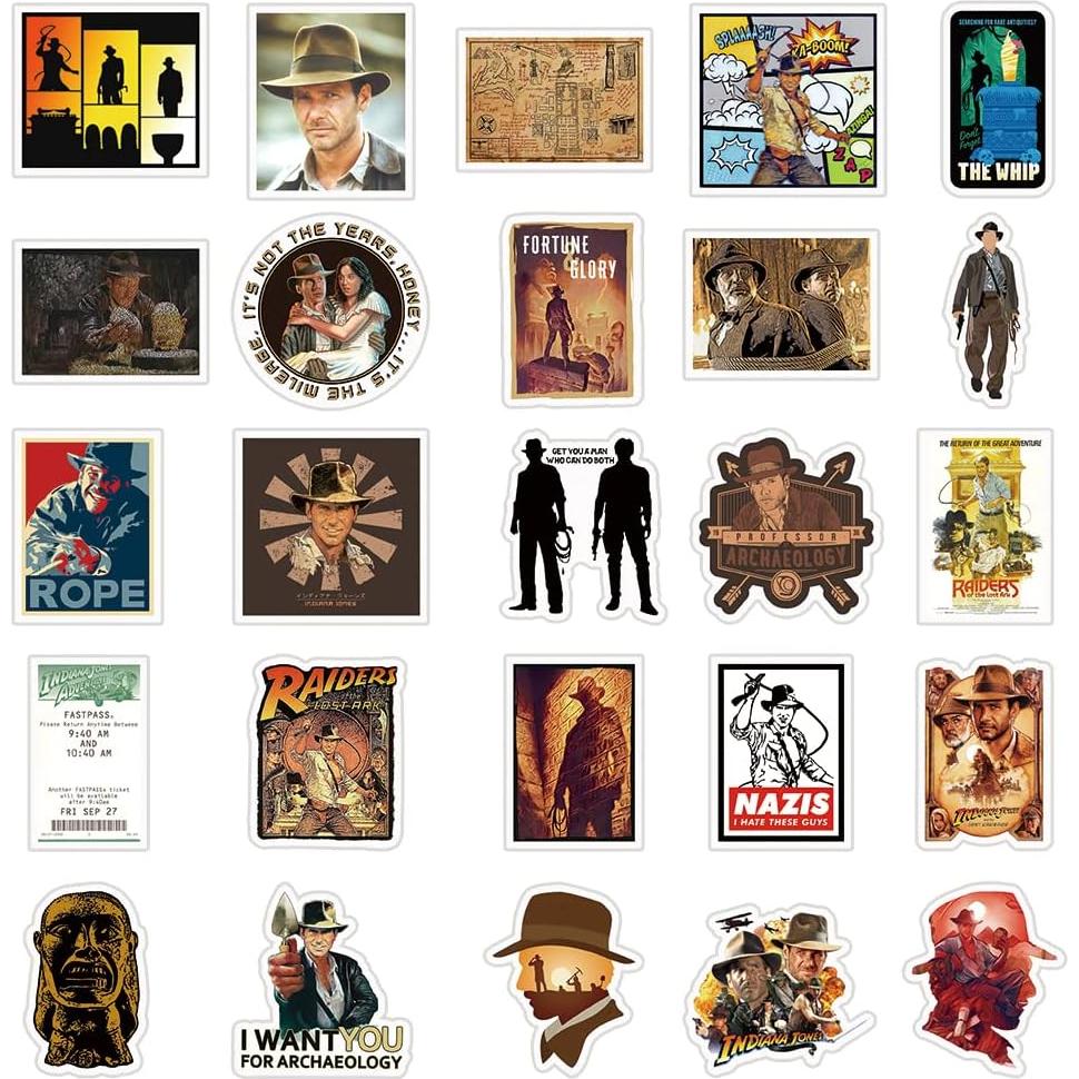 Pack de 51 Stickers Indiana Jones | Vinilo Impermeable