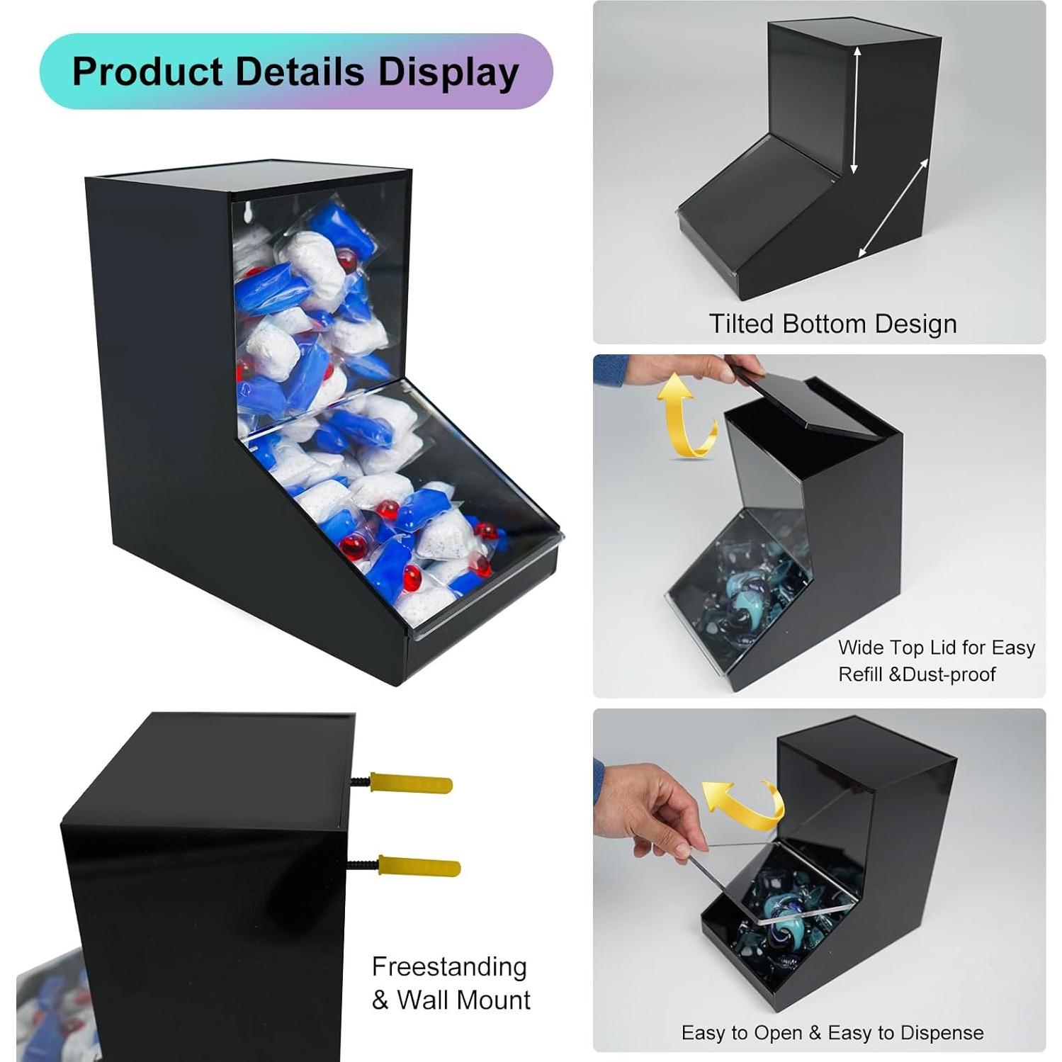 Contenedor acrílico para cápsulas de lavavajillas Shonmogar
