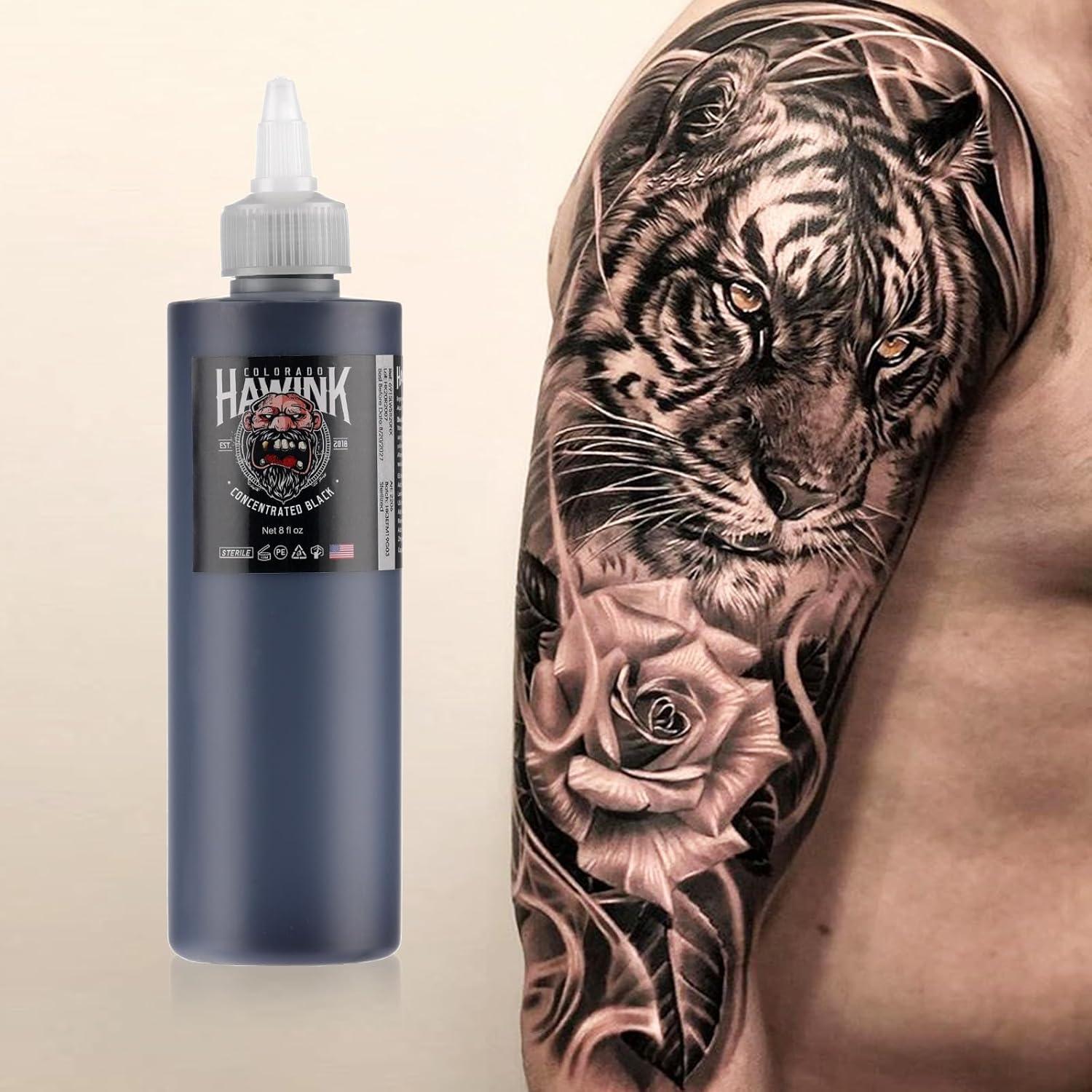 Tinta de Tatuaje Negra HAWINK 240ml Vegana Estándar Profesional