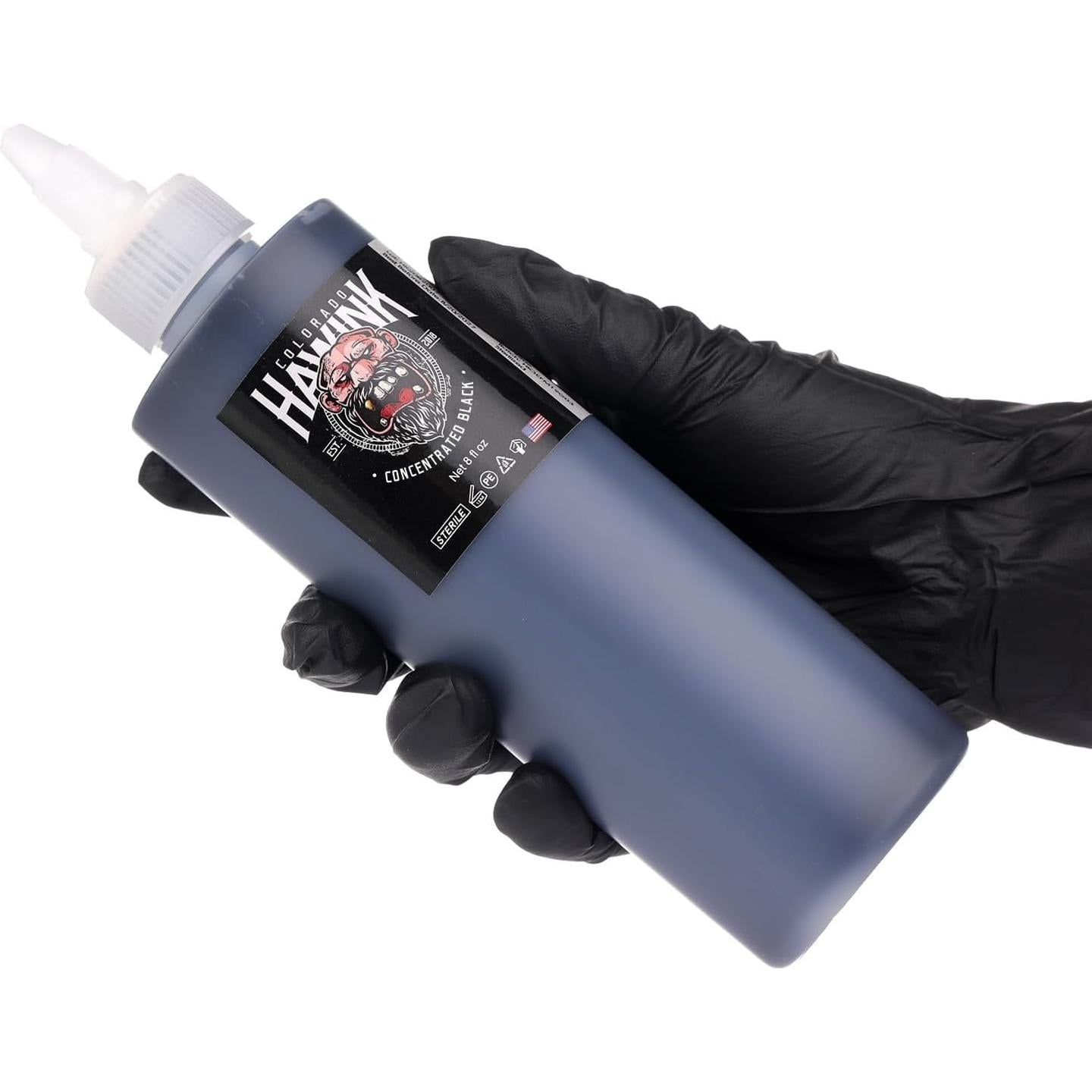 Tinta de Tatuaje Negra HAWINK 240ml Vegana Estándar Profesional