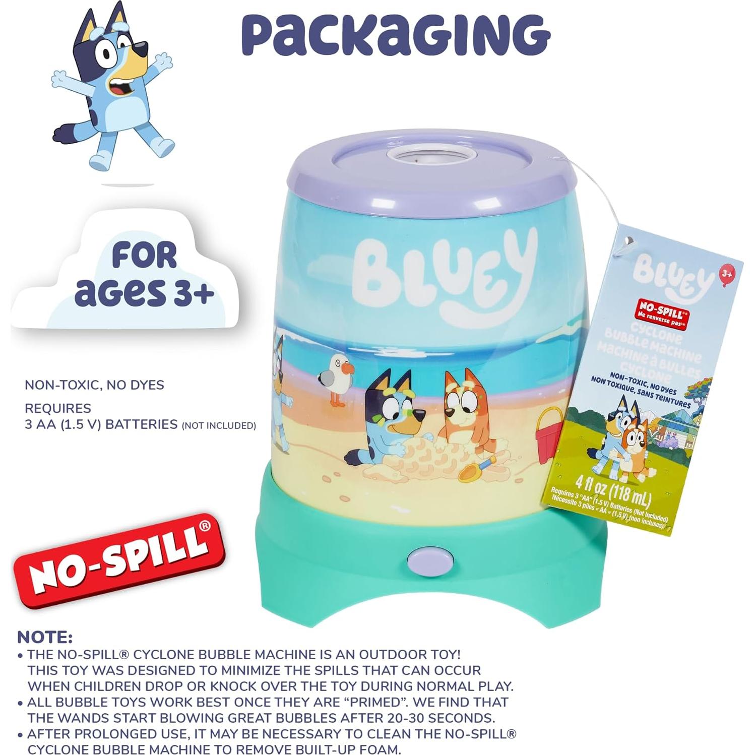 Máquina de Burbujas Cyclone Bluey a Prueba de Derrames 118ml