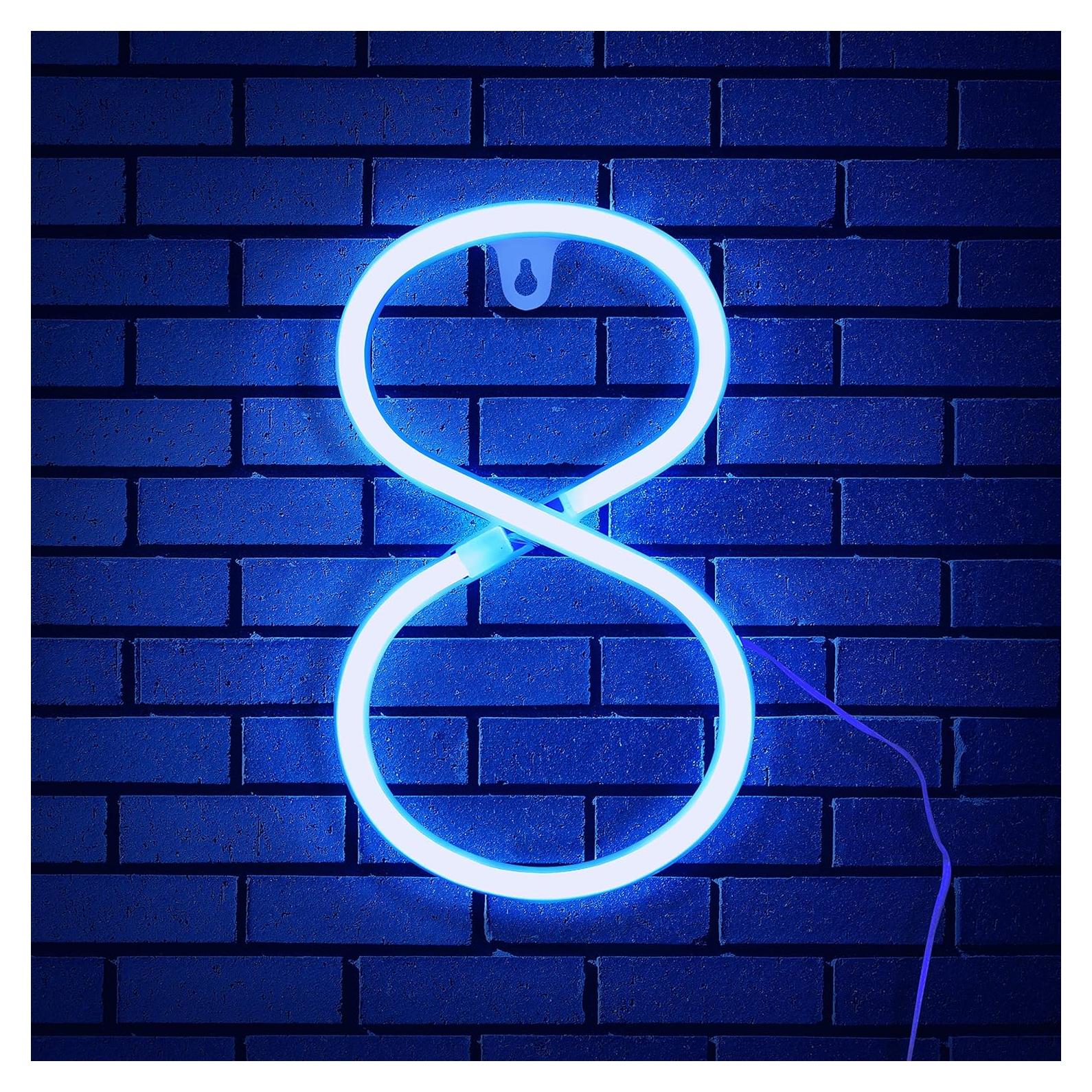 Letrero de Neón LED Azul SplendShop Alfabeto A-Z y 0-9