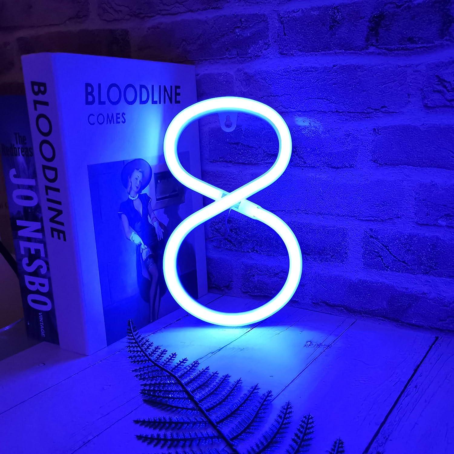 Letrero de Neón LED Azul SplendShop Alfabeto A-Z y 0-9