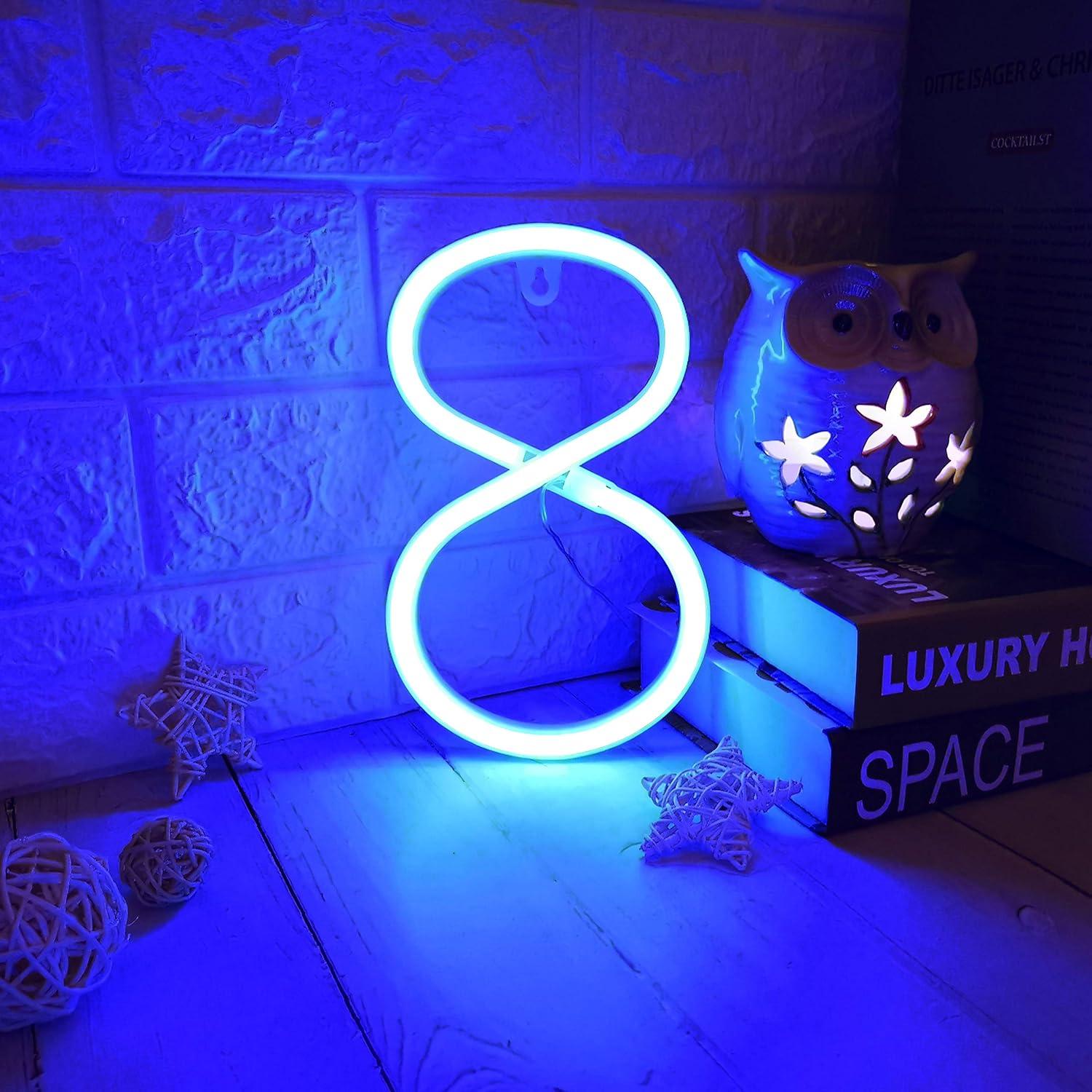 Letrero de Neón LED Azul SplendShop Alfabeto A-Z y 0-9