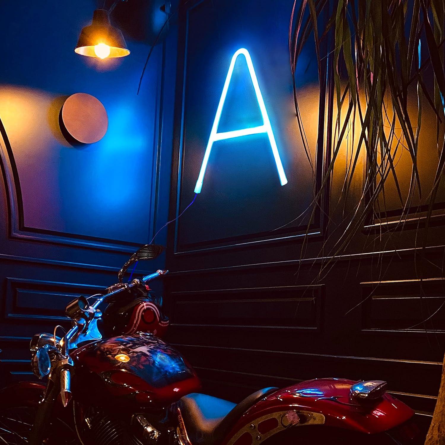 Letrero de Neón LED Azul SplendShop Alfabeto A-Z y 0-9
