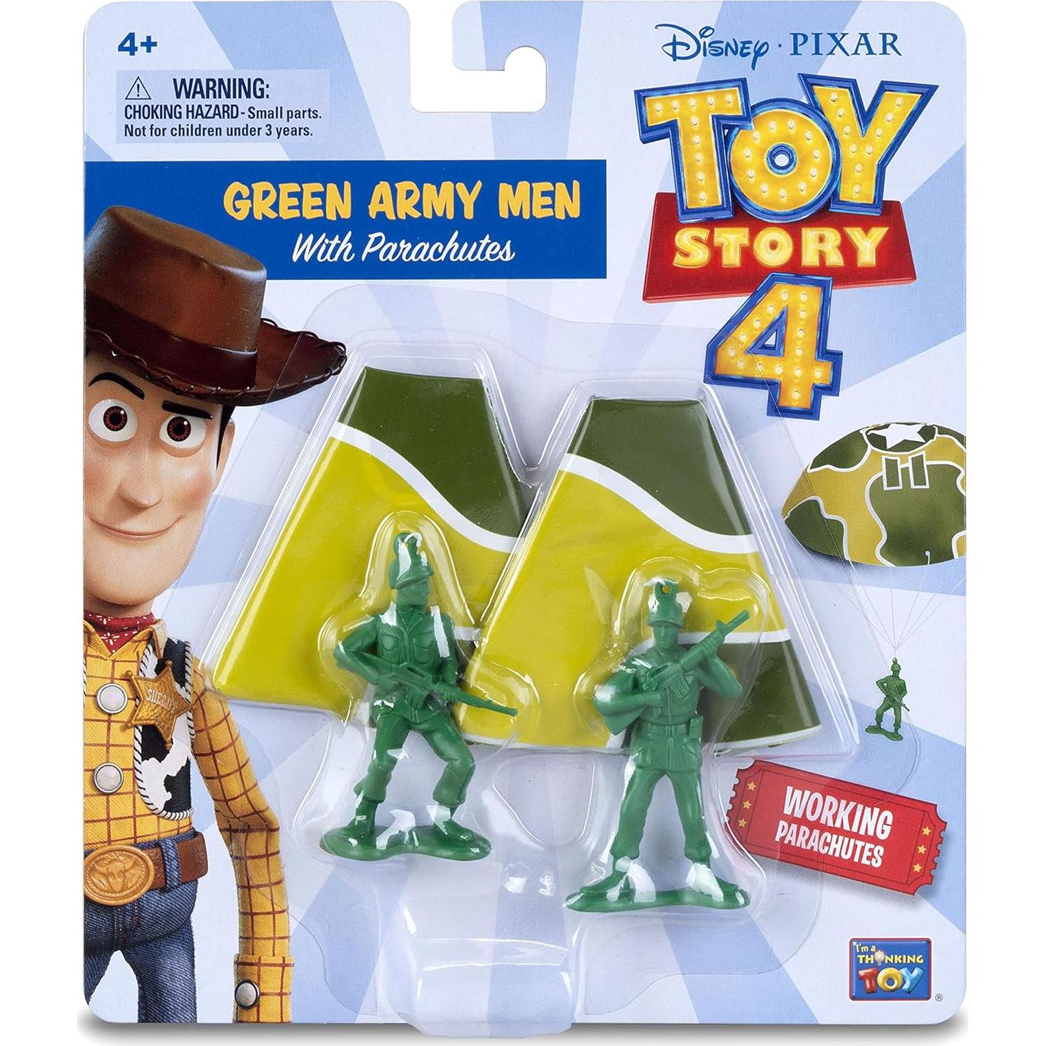 Figuras de Hombres del Ejército Verde Disney Pixar con Paracaídas