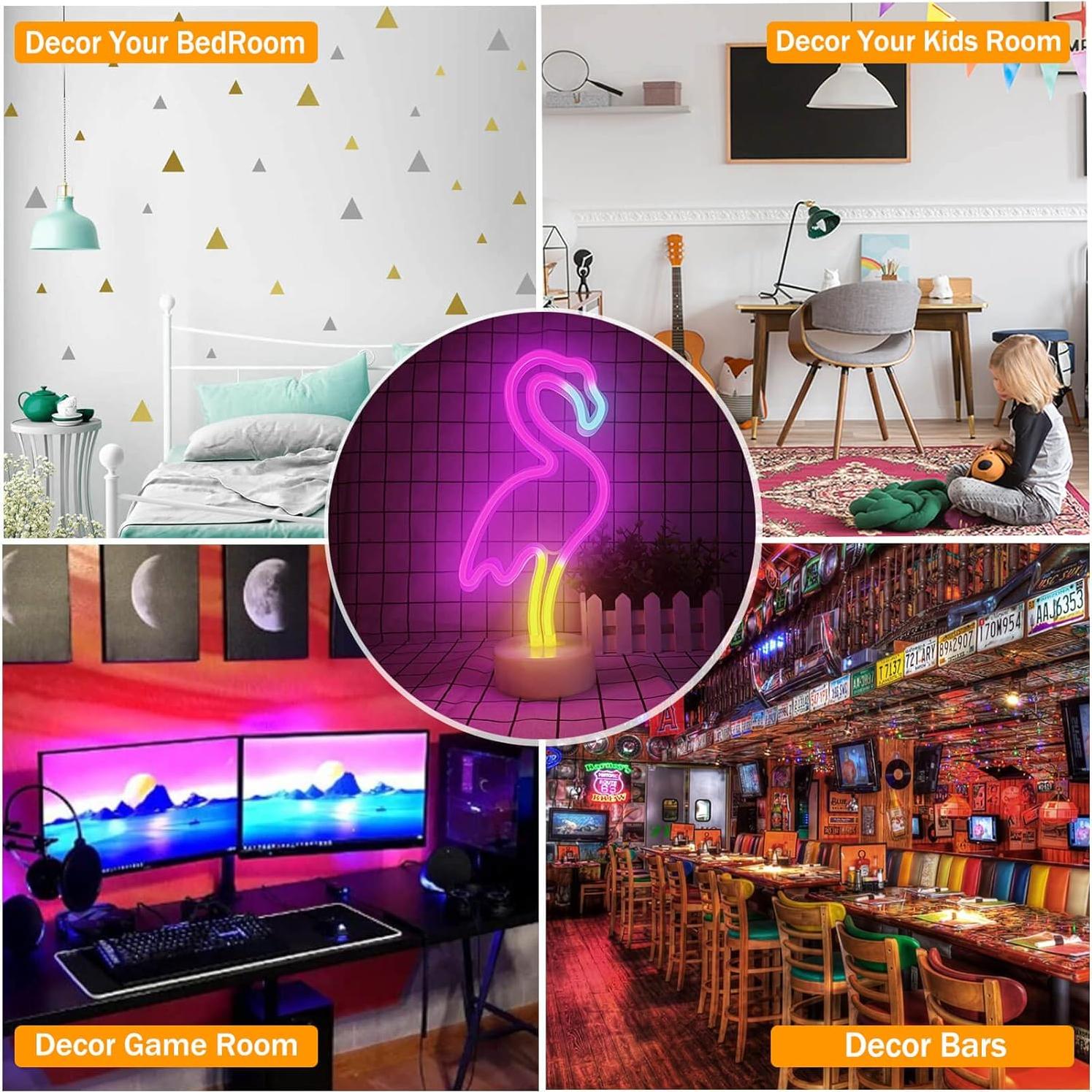 Luz de Neón LED Flamingo Rosa VIFULIN - Decoración Multicolor