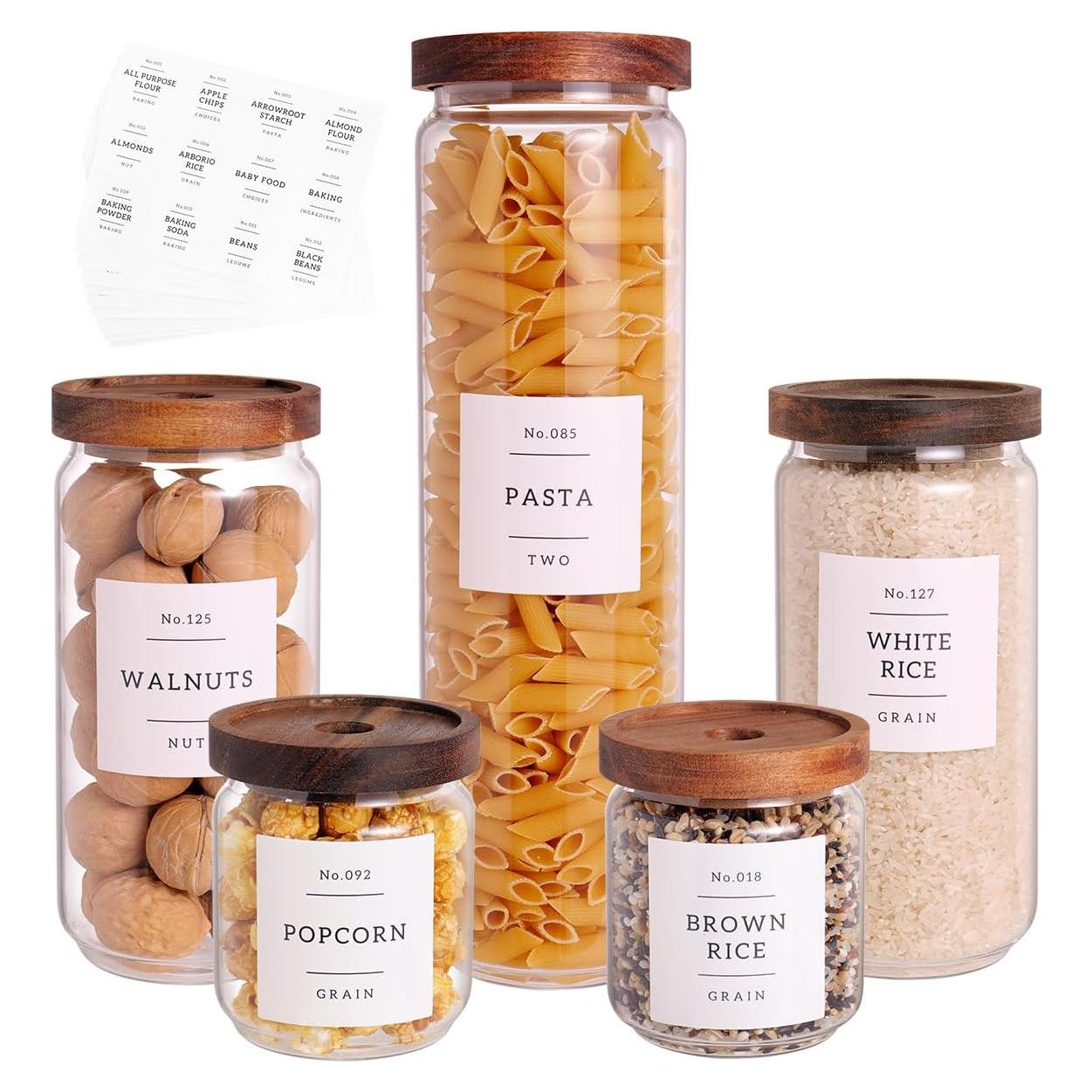 5 Tarros de Almacenamiento de Vidrio CZZGSM con Tapa Hermética