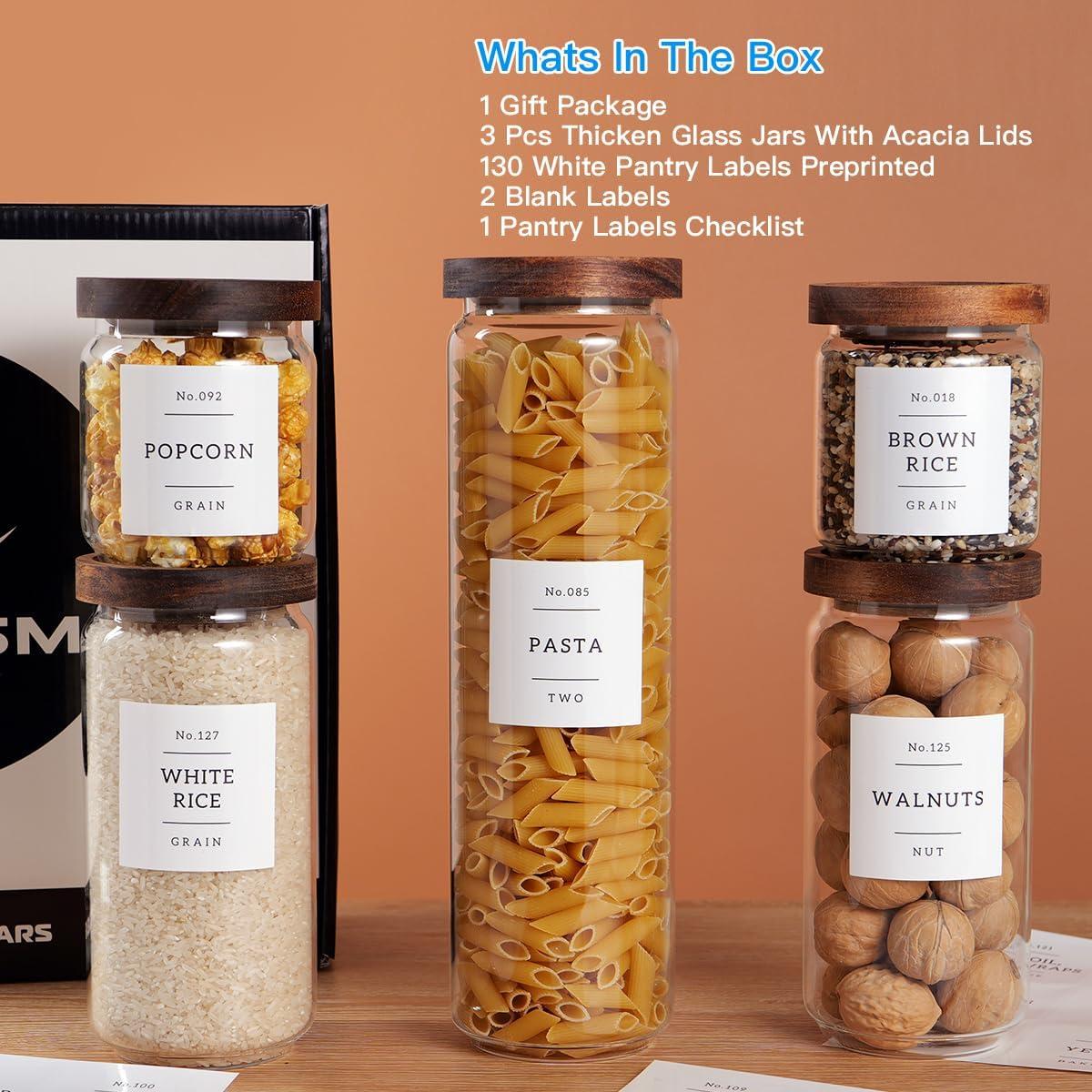 5 Tarros de Almacenamiento de Vidrio CZZGSM con Tapa Hermética