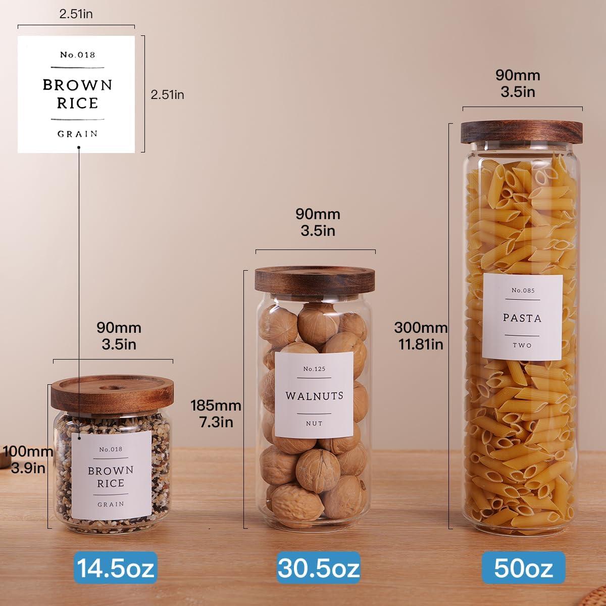 5 Tarros de Almacenamiento de Vidrio CZZGSM con Tapa Hermética