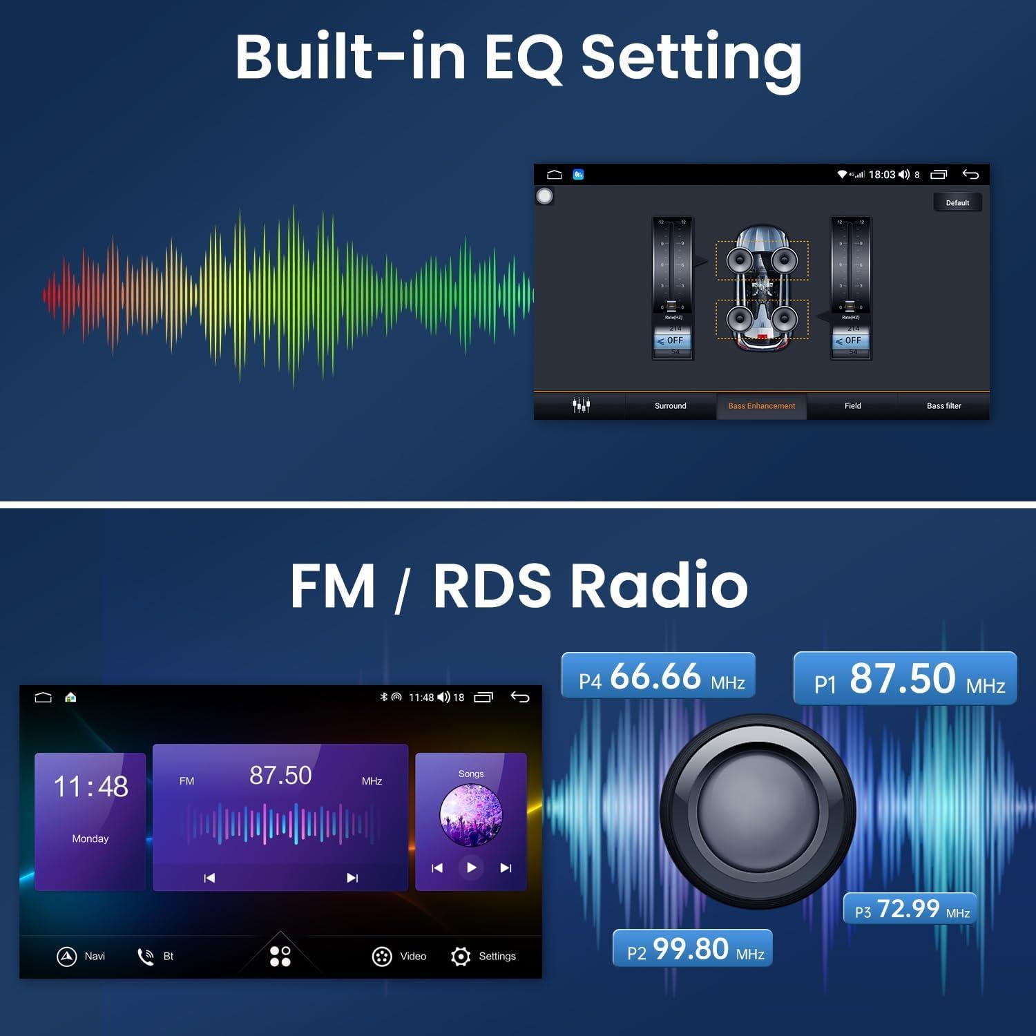 Estéreo Android 12 4-Core 64GB para Honda Accord 2003-2007