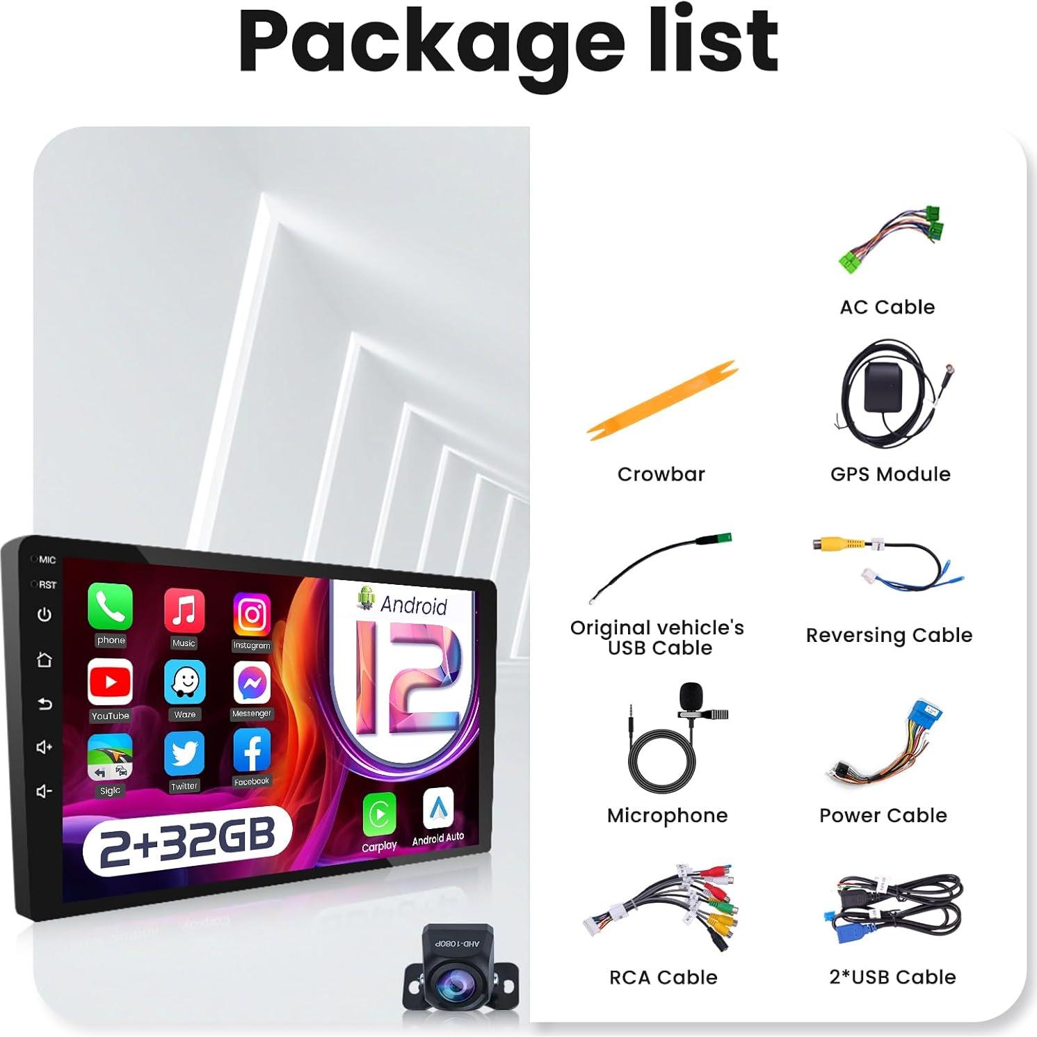 Estéreo Android 12 4-Core 64GB para Honda Accord 2003-2007